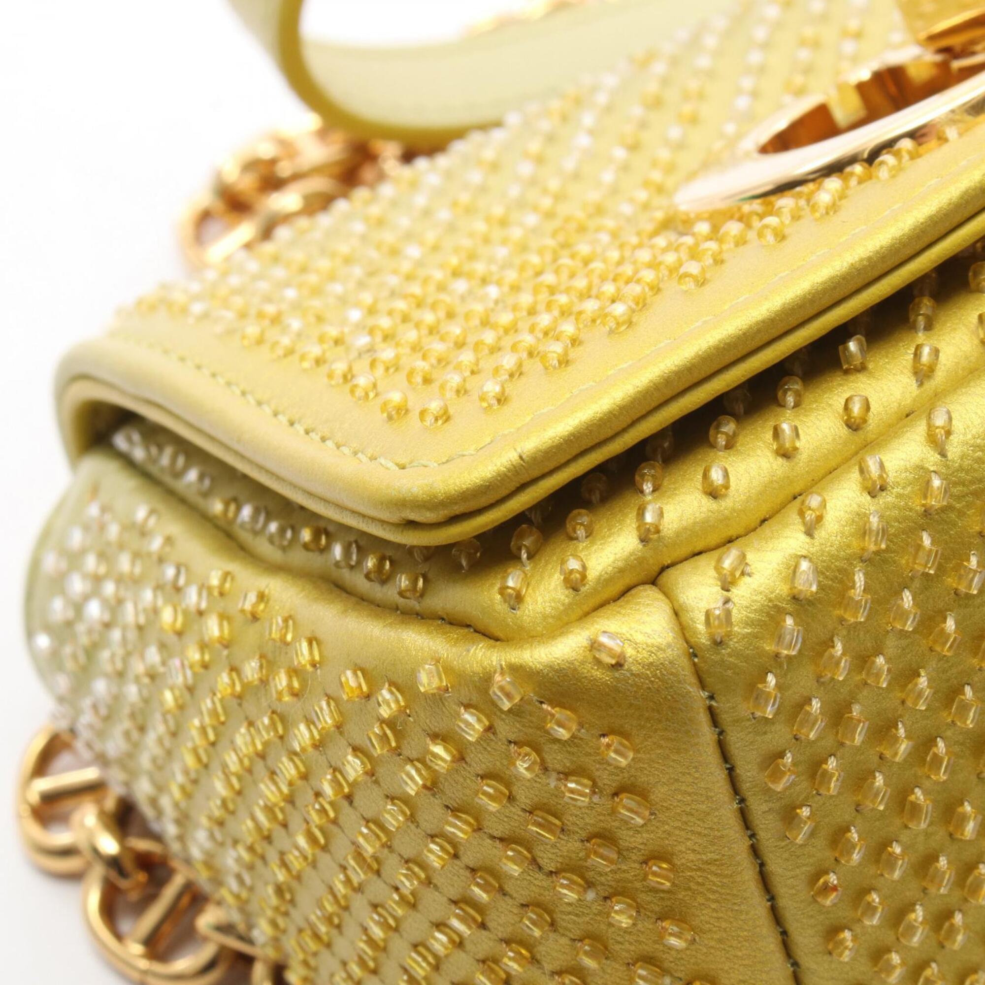 Christian Dior Yellow Leather Handbag Shoulder Bag (Pre-Owned)