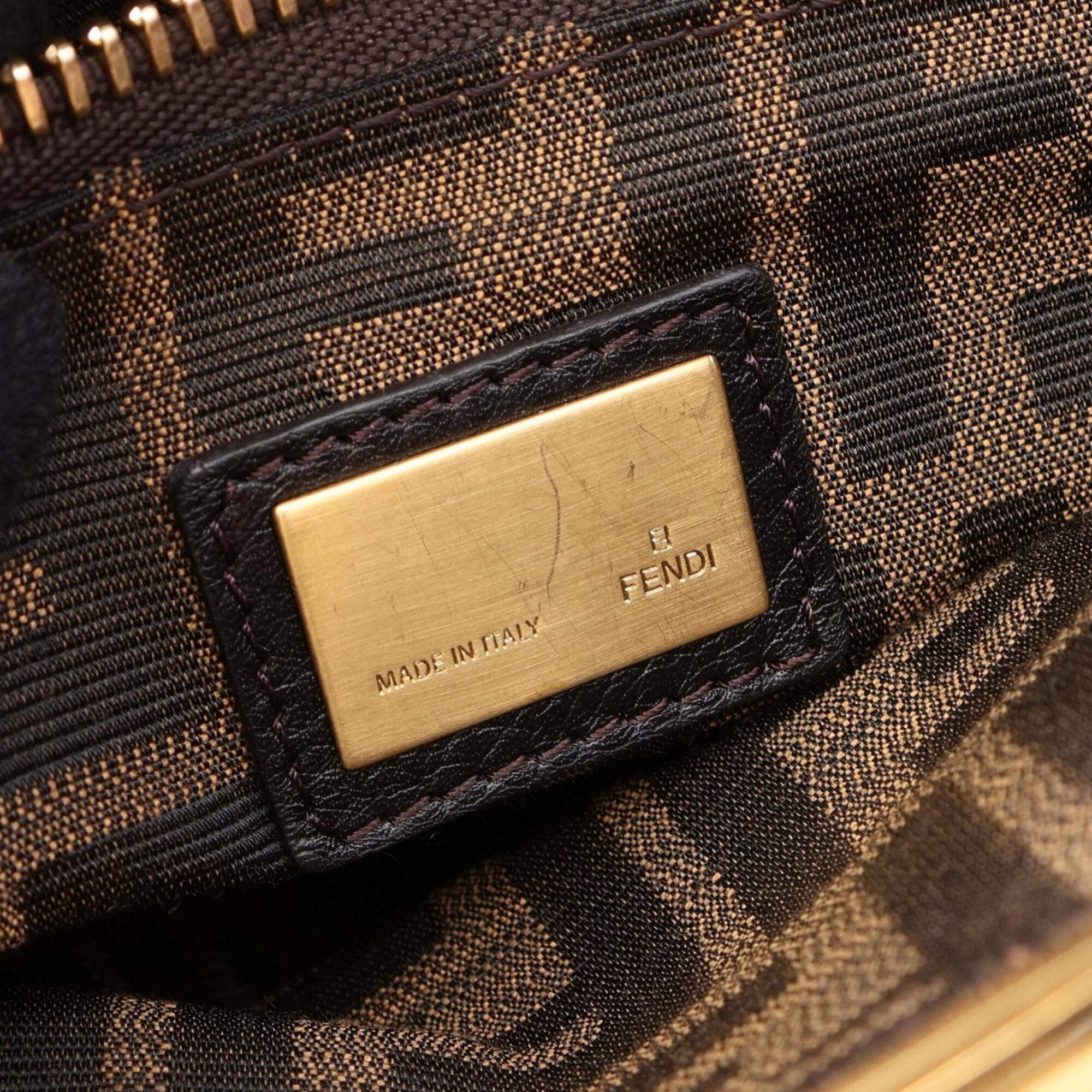 Fendi Peekaboo Purple Leather Handbag (Pre-Owned)