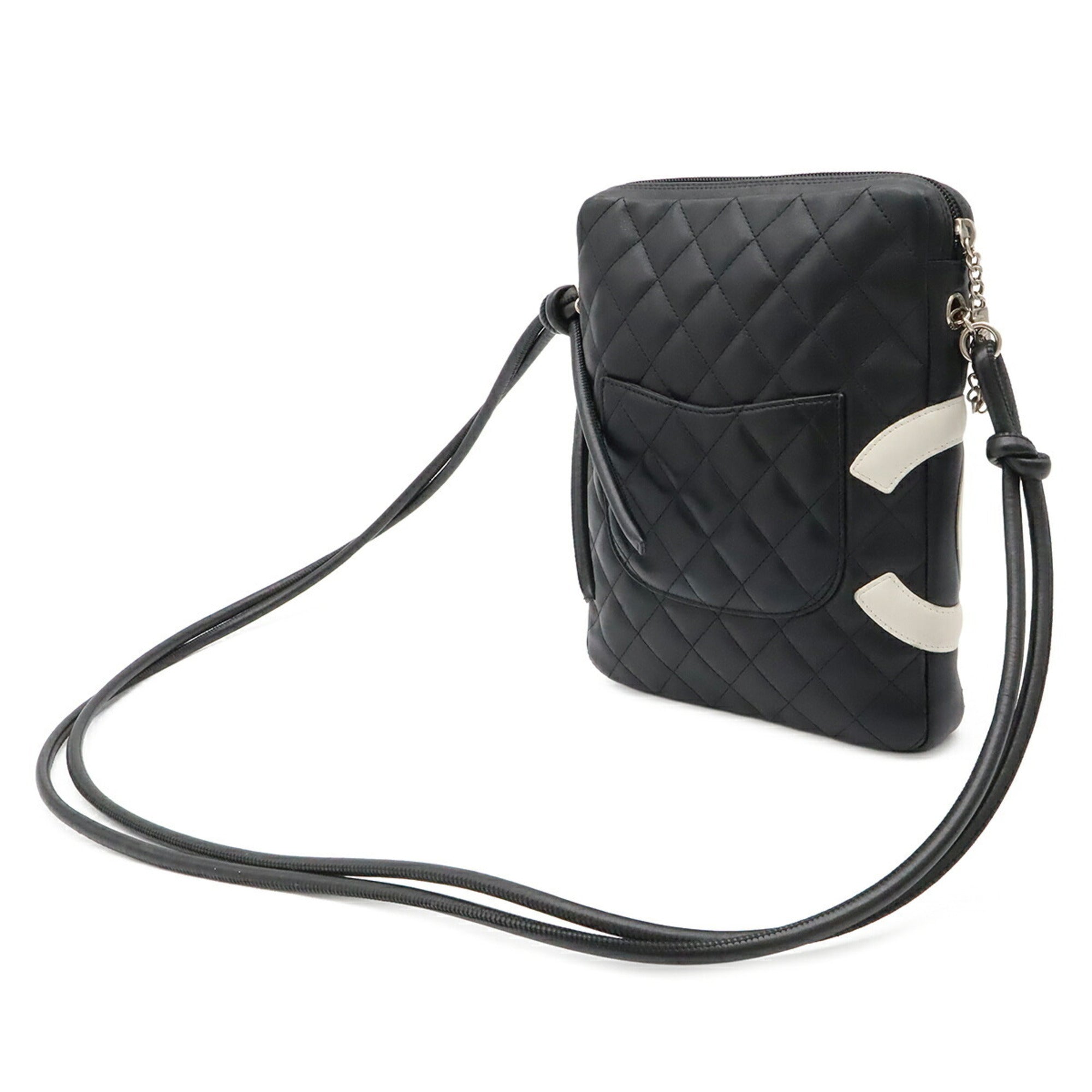 Chanel Ligne Cambon Black White Leather Shoulder Bag (Pre-Owned)
