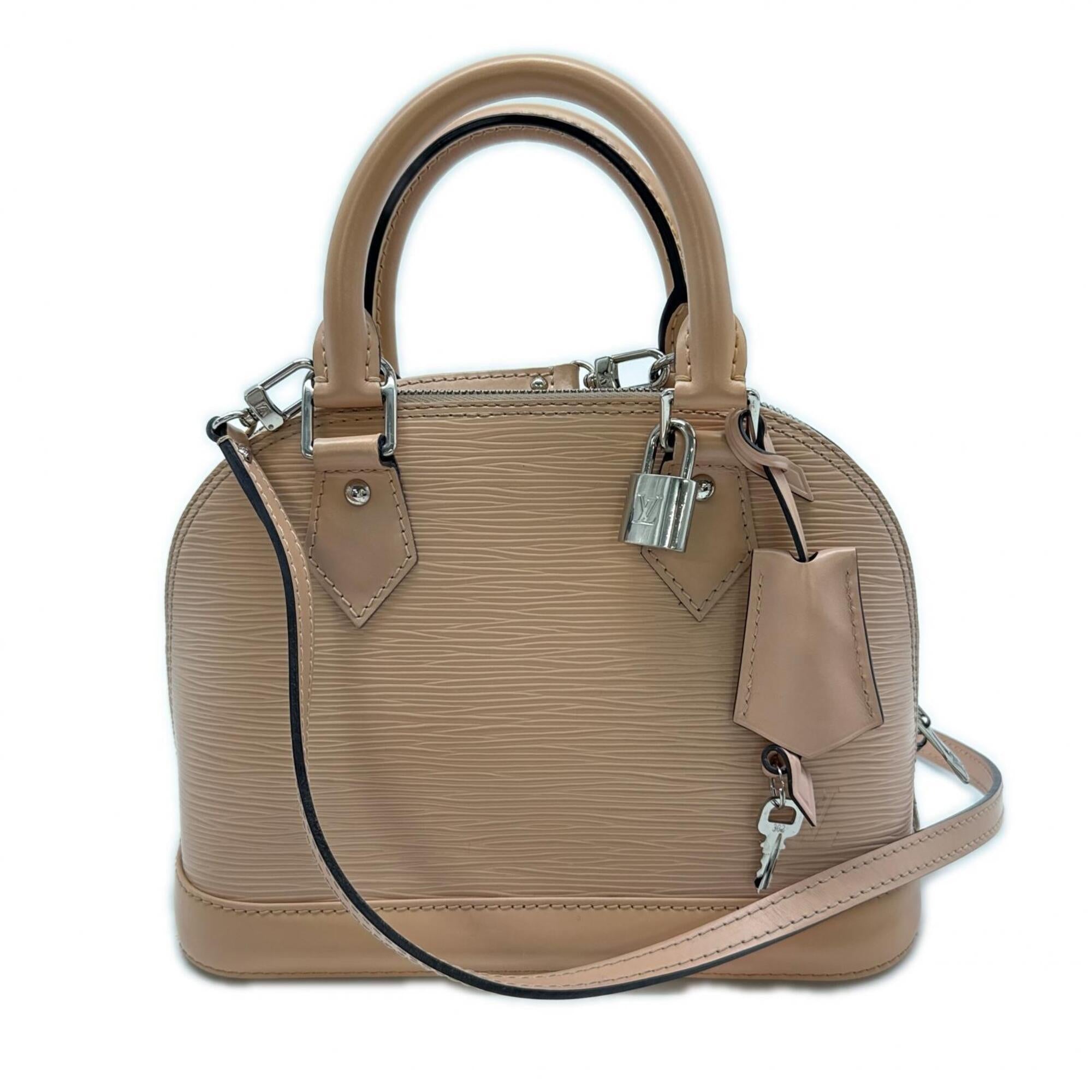 Louis Vuitton Pink Beige Leather Handbag (Pre-Owned)