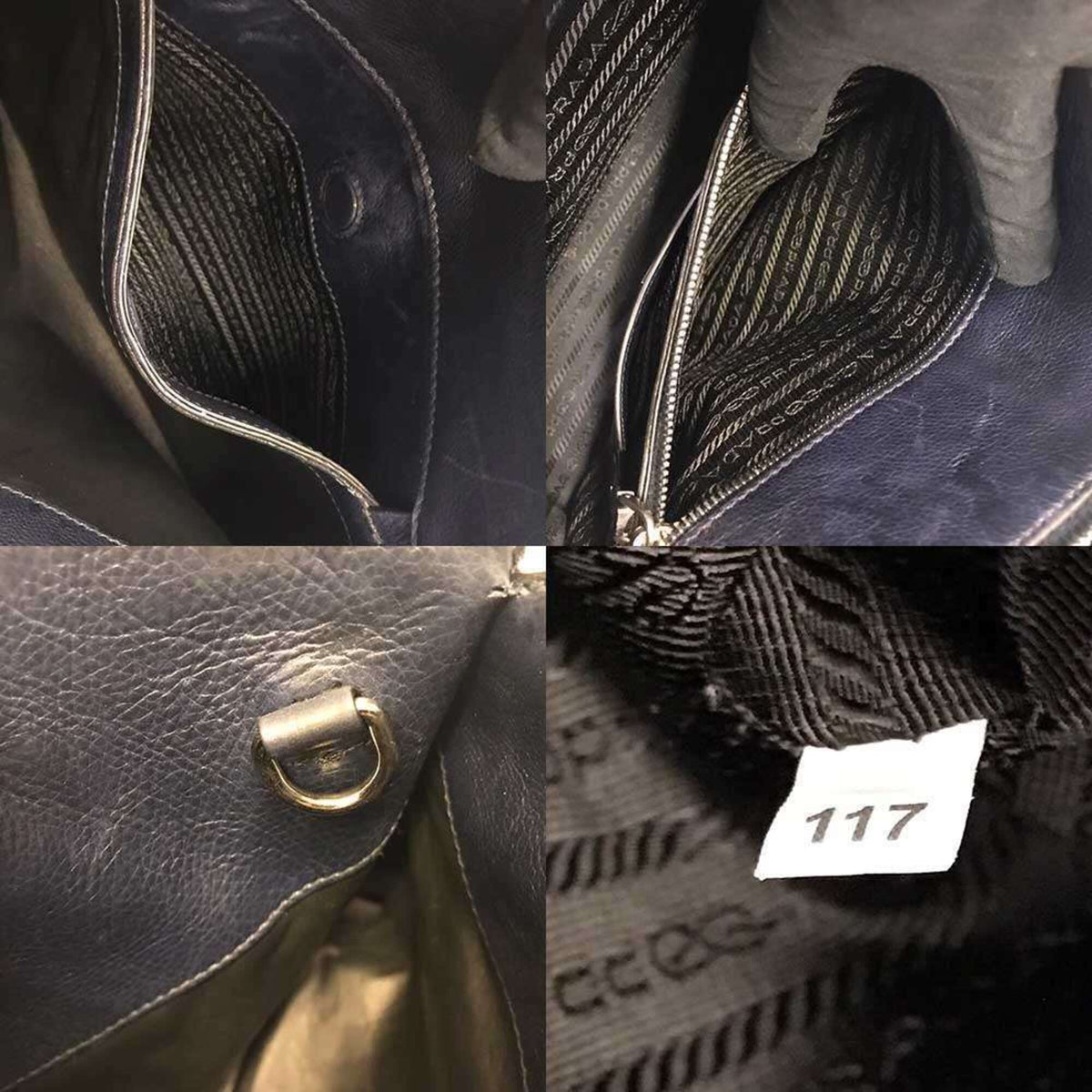 Prada Navy Leather Handbag (Pre-Owned)