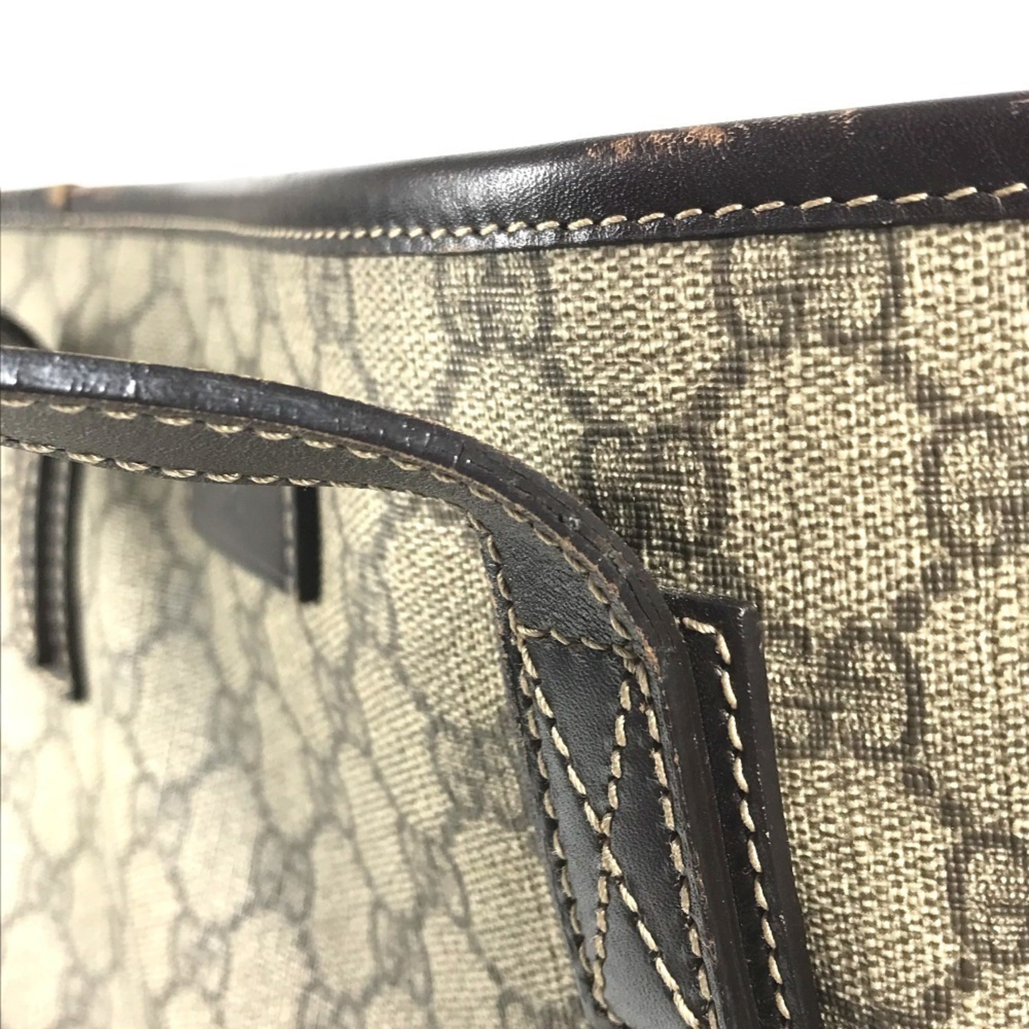 Gucci Beige Dark Brown Gg Supreme Shoulder Bag Tote Bag (Pre-Owned)