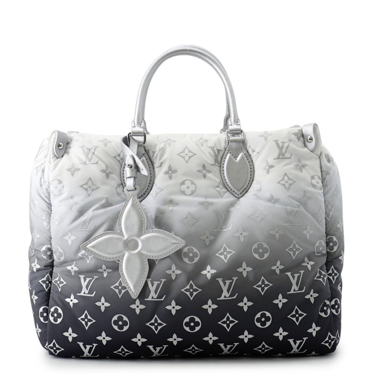 Louis Vuitton Silver Nylon Handbag Shoulder Bag Tote Bag (Pre-Owned)