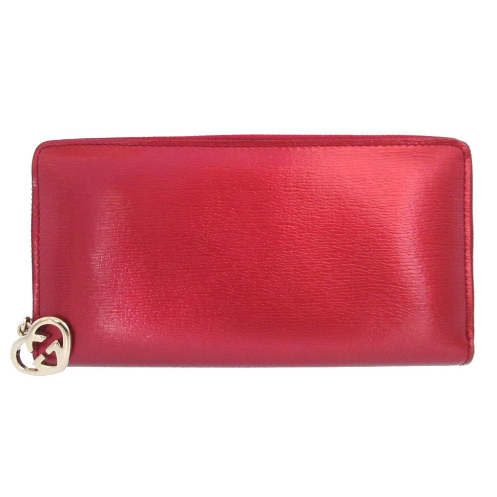 Gucci Metallic Red Leather Long Wallet (Bi-Fold) (Pre-Owned)
