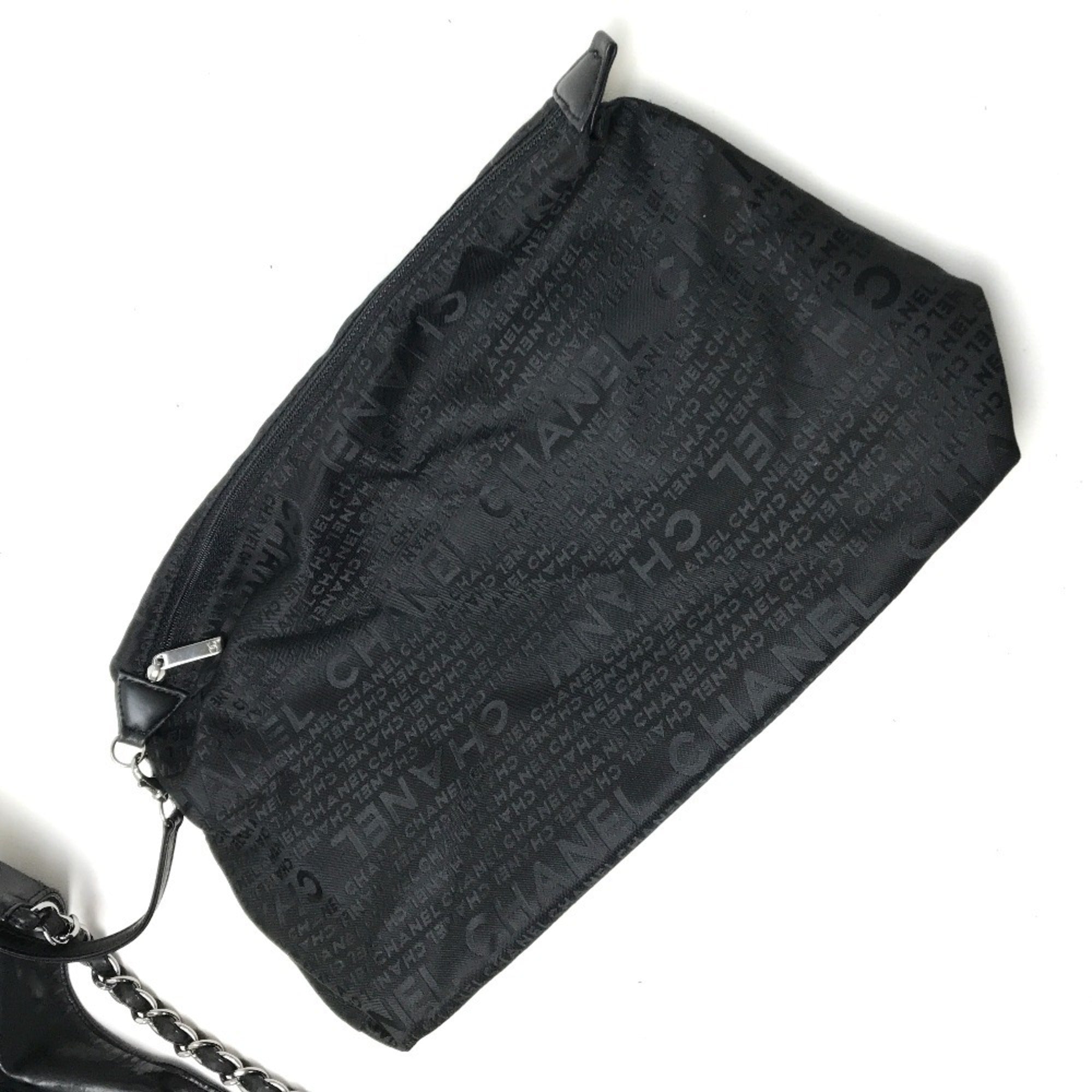Chanel Black Patent Leather Shoulder Bag Tote Bag (Pre-Owned)