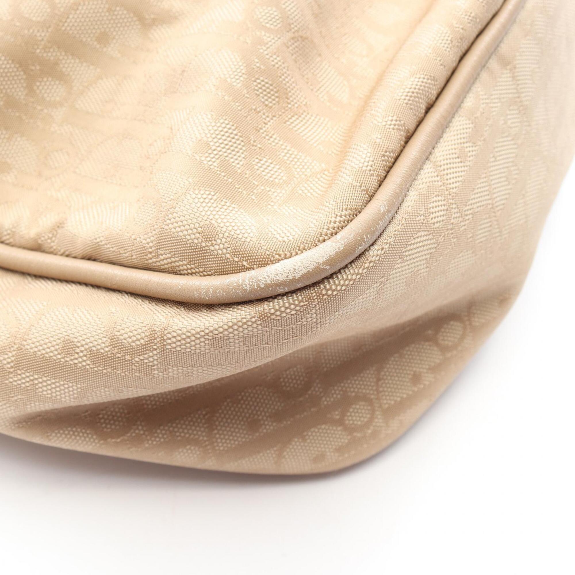 Christian Dior Beige Leather Nylon Canvas Handbag (Pre-Owned)