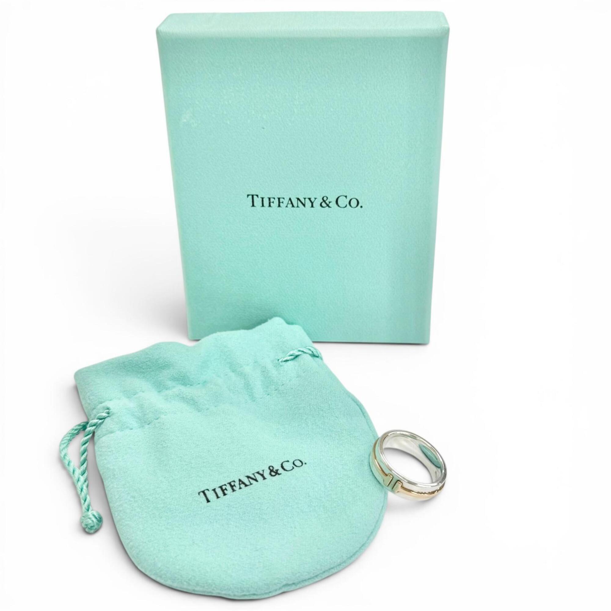 Tiffany Gold Silver Gold (18K) Silver 925 Band Ring (Pre-Owned)