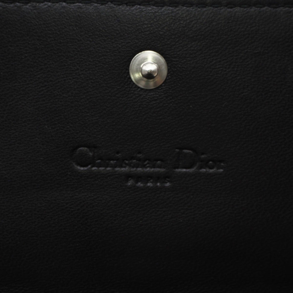 Christian Dior Black Leather Chain/Shoulder Wallet (Pre-Owned)