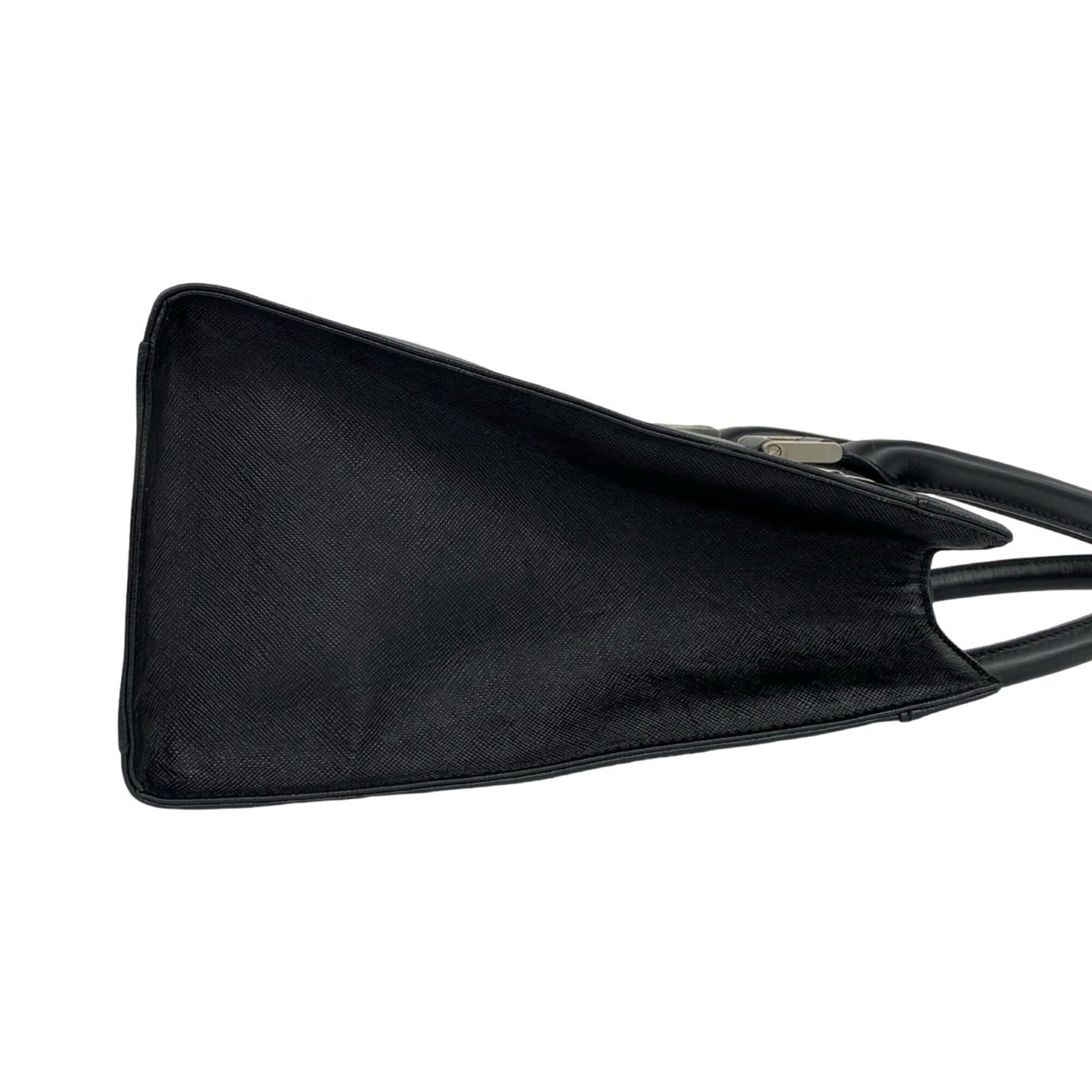 Burberry Black Leather Handbag Tote Bag (Pre-Owned)