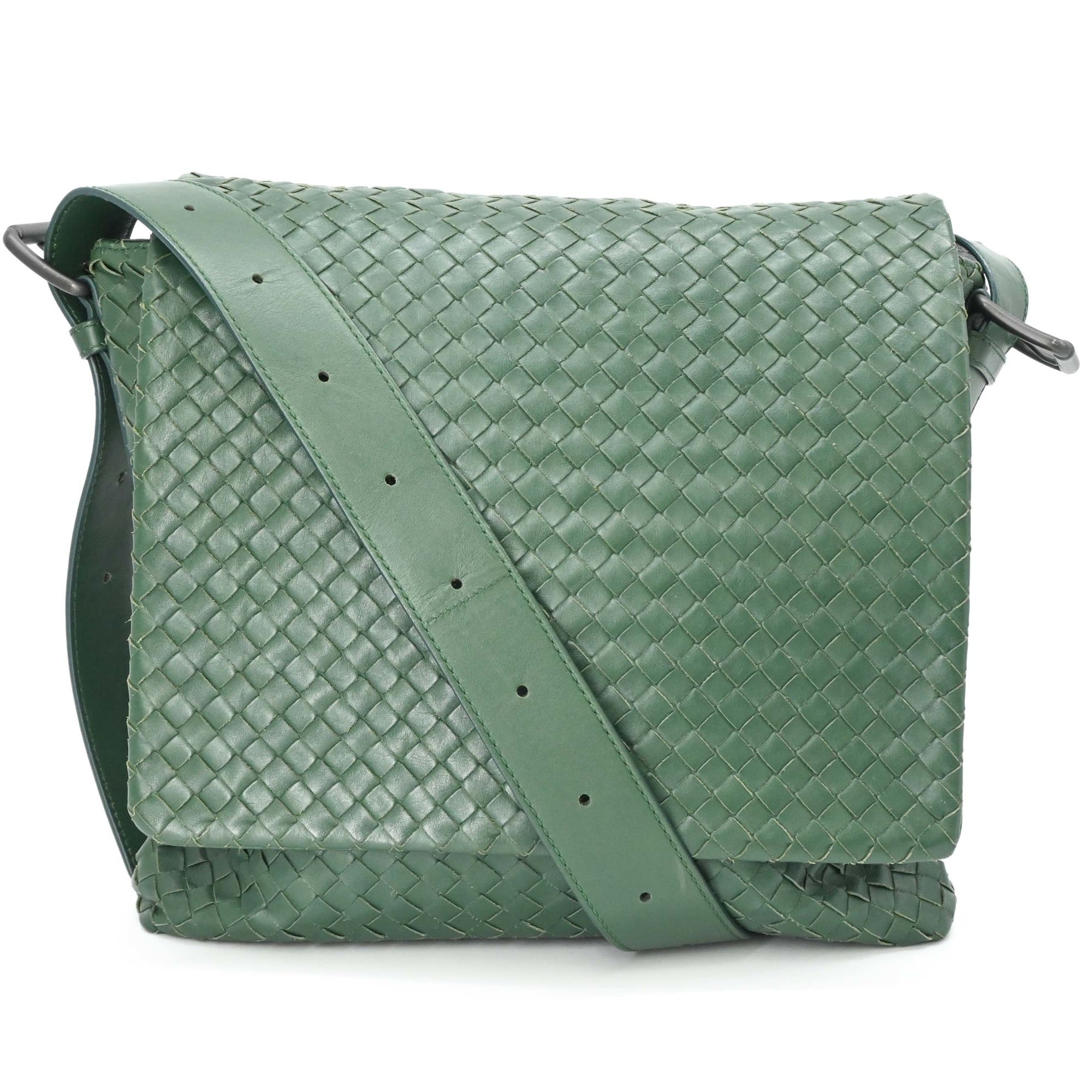 Bottega Veneta Intrecciato Green Intrecciato Shoulder Bag (Pre-Owned)
