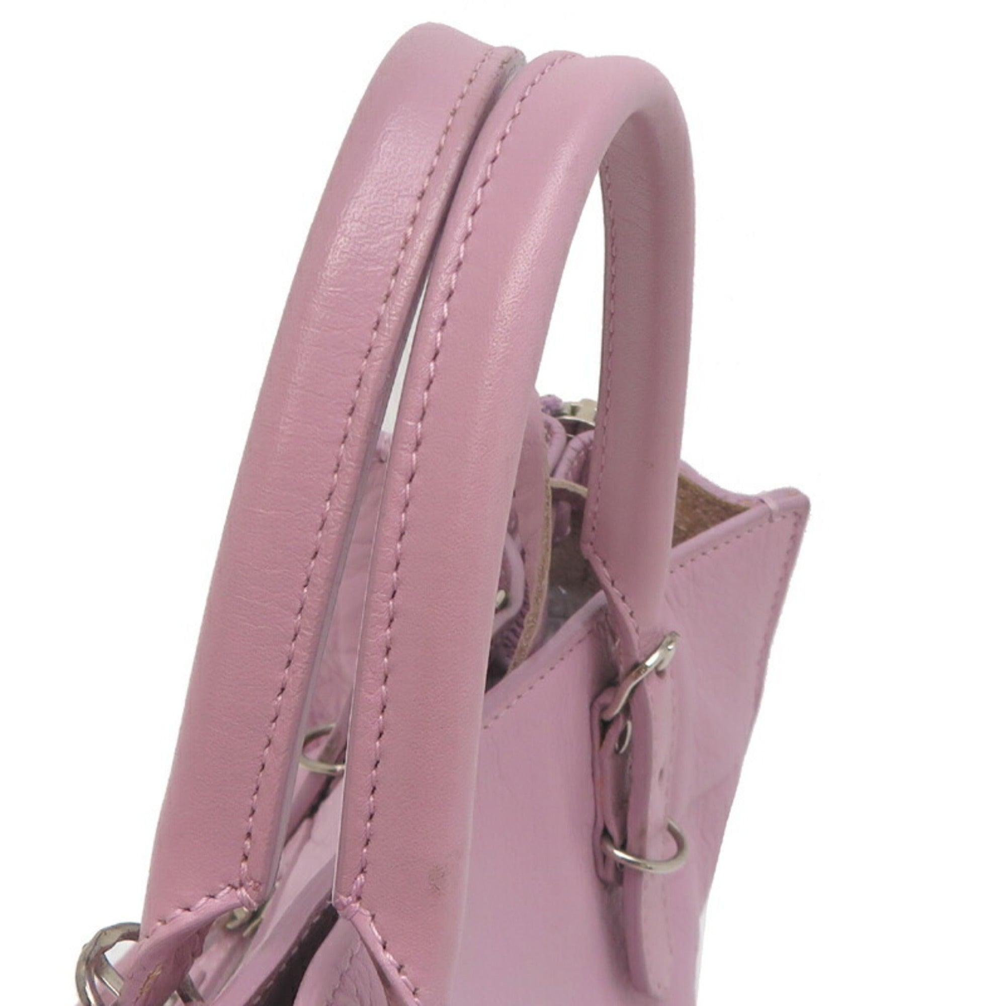 Balenciaga Paper Pink Purple Leather Handbag (Pre-Owned)