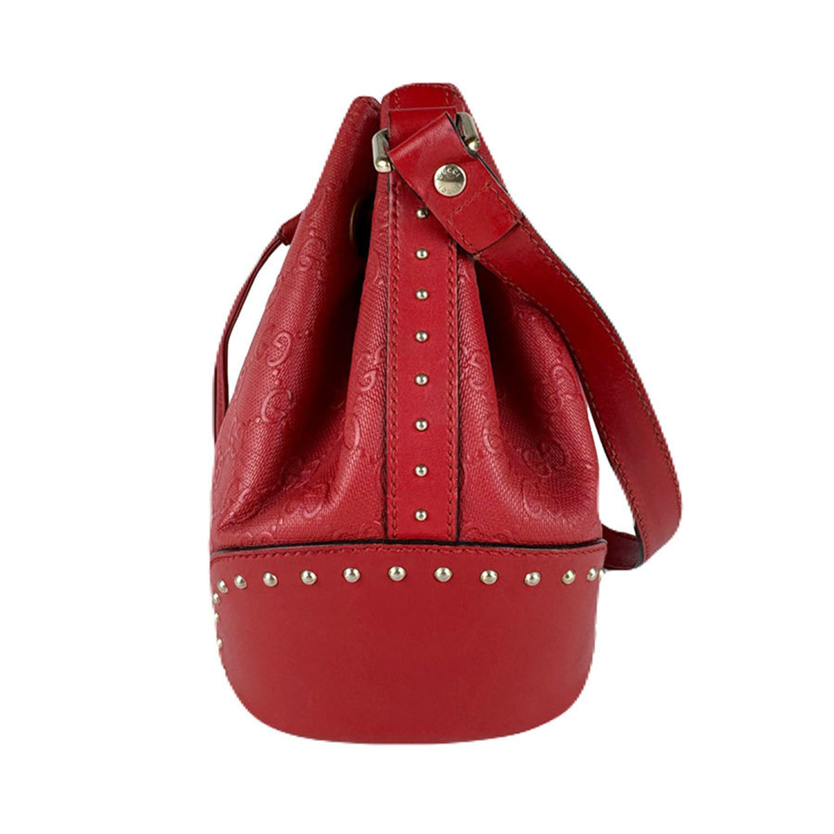 Gucci Red Color Leather Shoulder Bag (Pre-Owned)