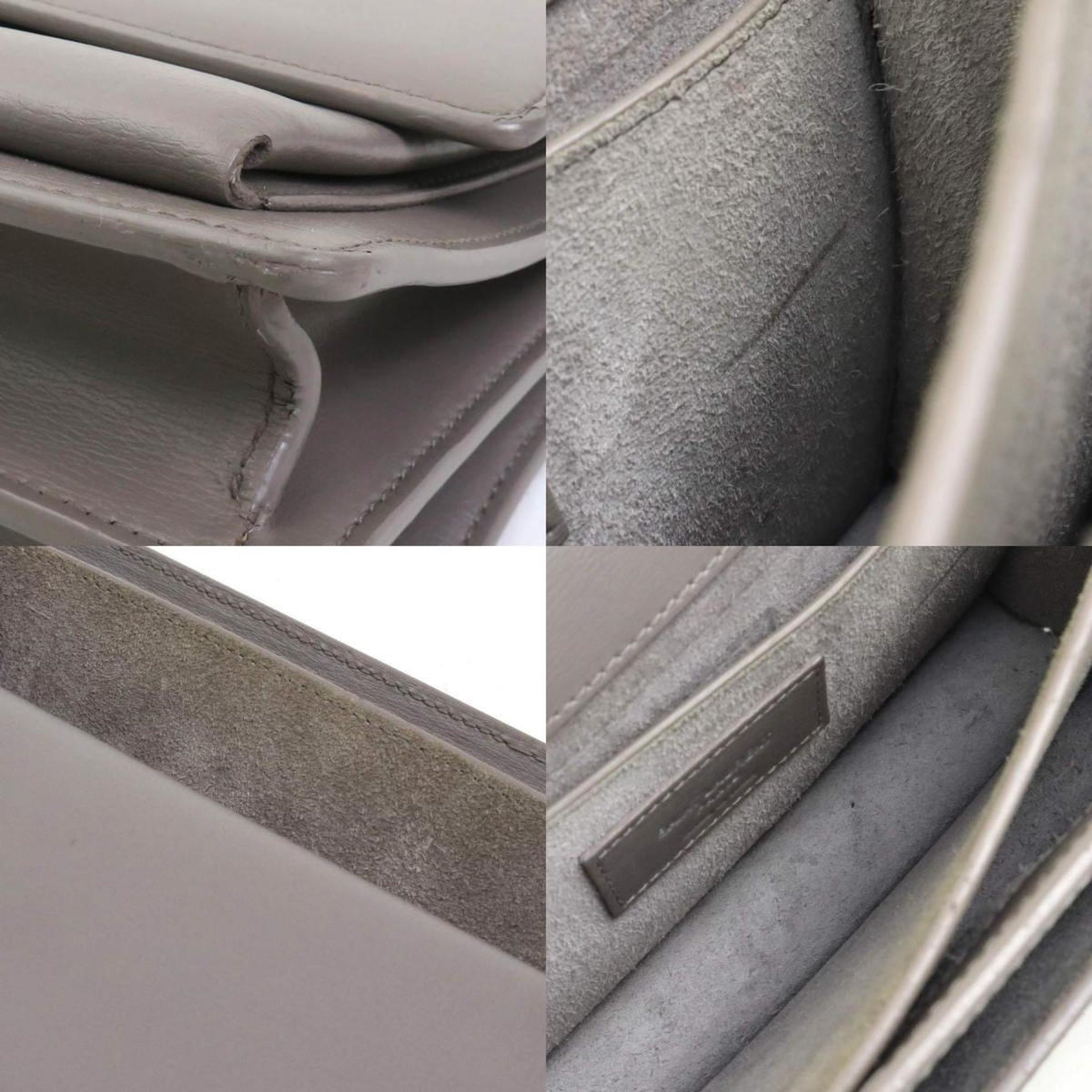Saint Laurent Gray Silver Leather Metal Shoulder Bag (Pre-Owned)