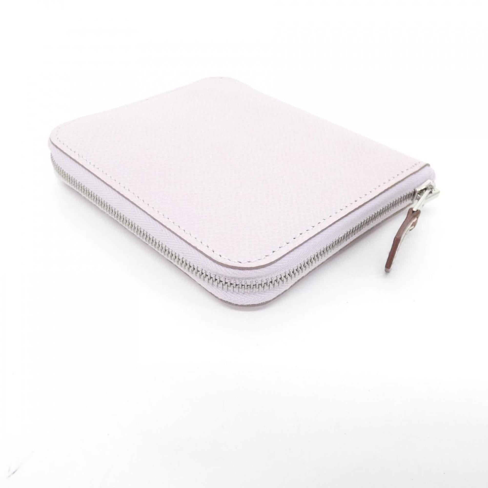Hermes Pink Epsom Leather Silk Coin Purse/Coin Case (Pre-Owned)