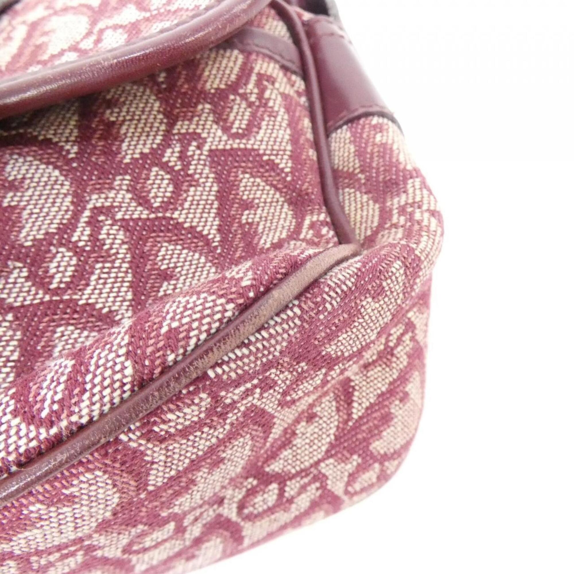Christian Dior Bordeaux Canvas Shoulder Bag (Pre-Owned)