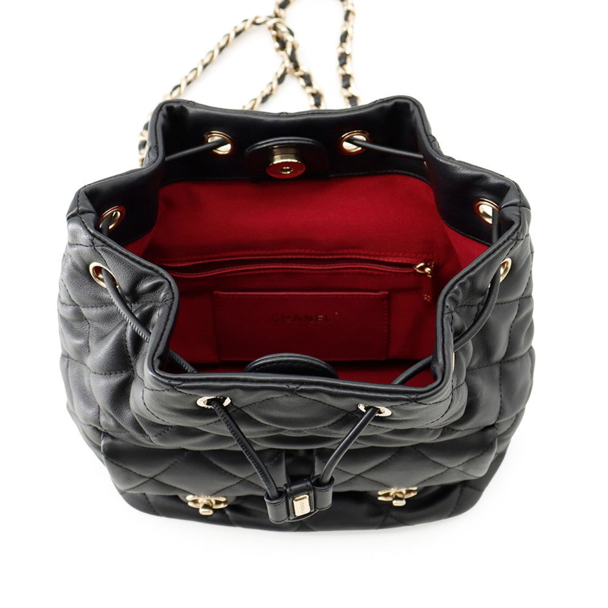 Chanel Matelasse Black Leather Backpack (Pre-Owned)