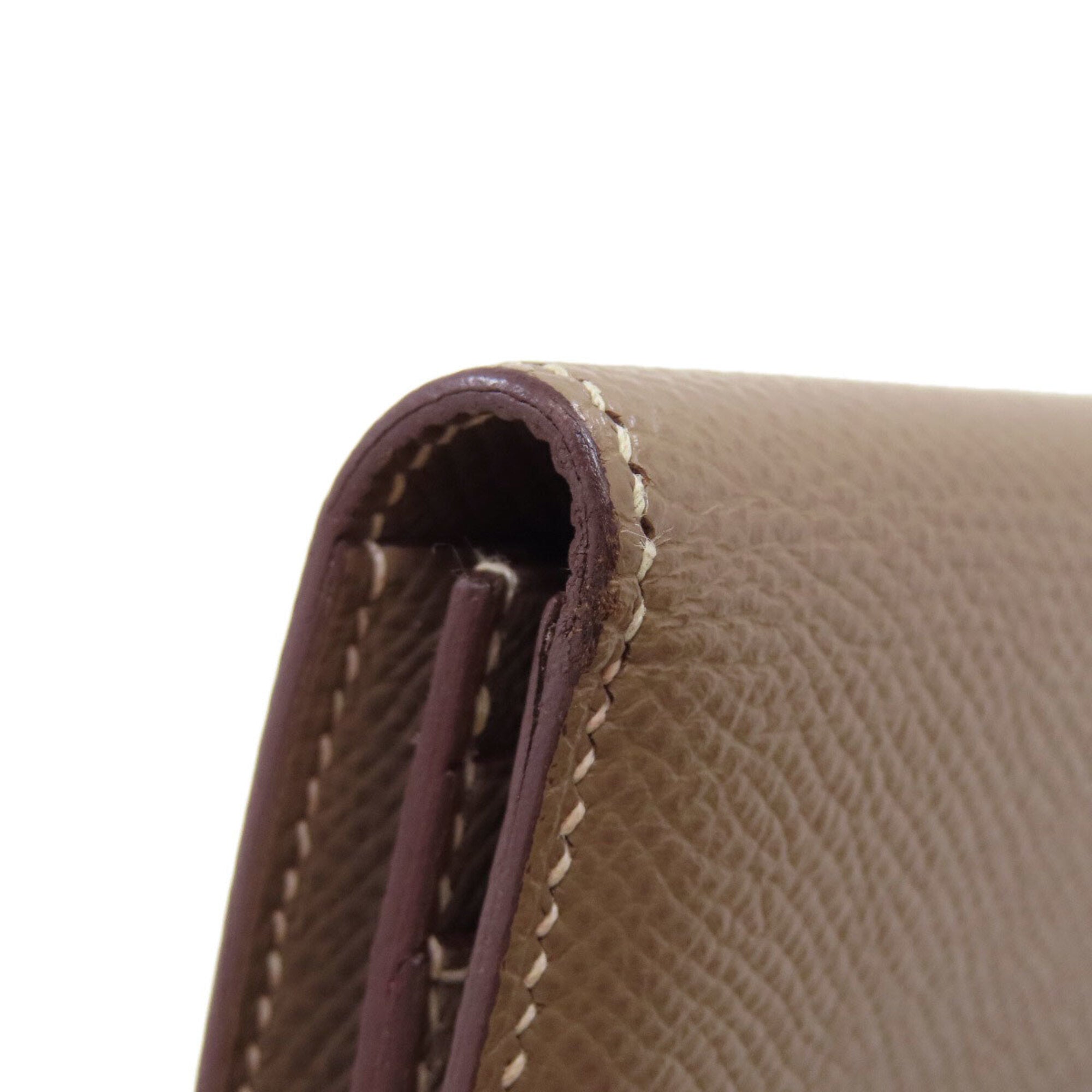 Hermes Etoupe Gray Epsom Leather Long Wallet (Bi-Fold) (Pre-Owned)