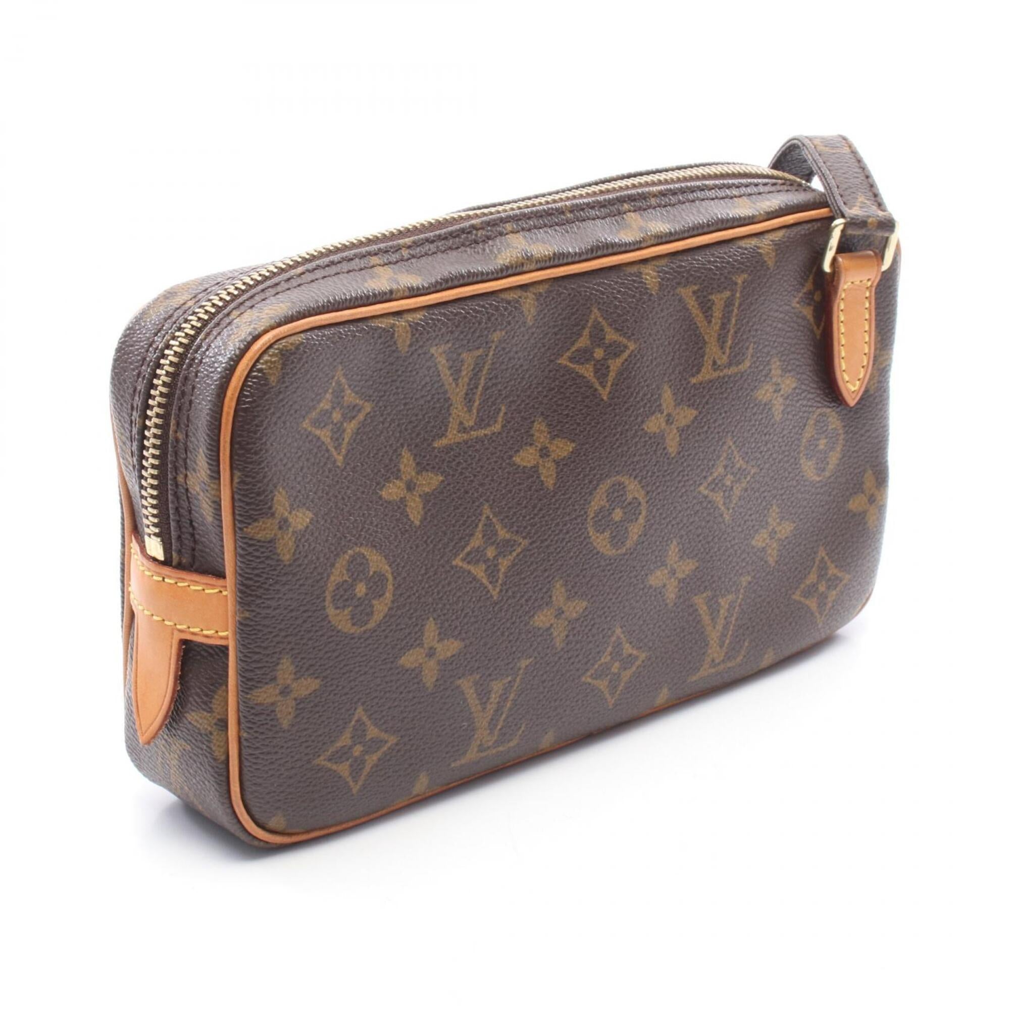 Louis Vuitton Brown Monogram Coated Canvas Leather Handbag Shoulder Bag (Pre-Owned)