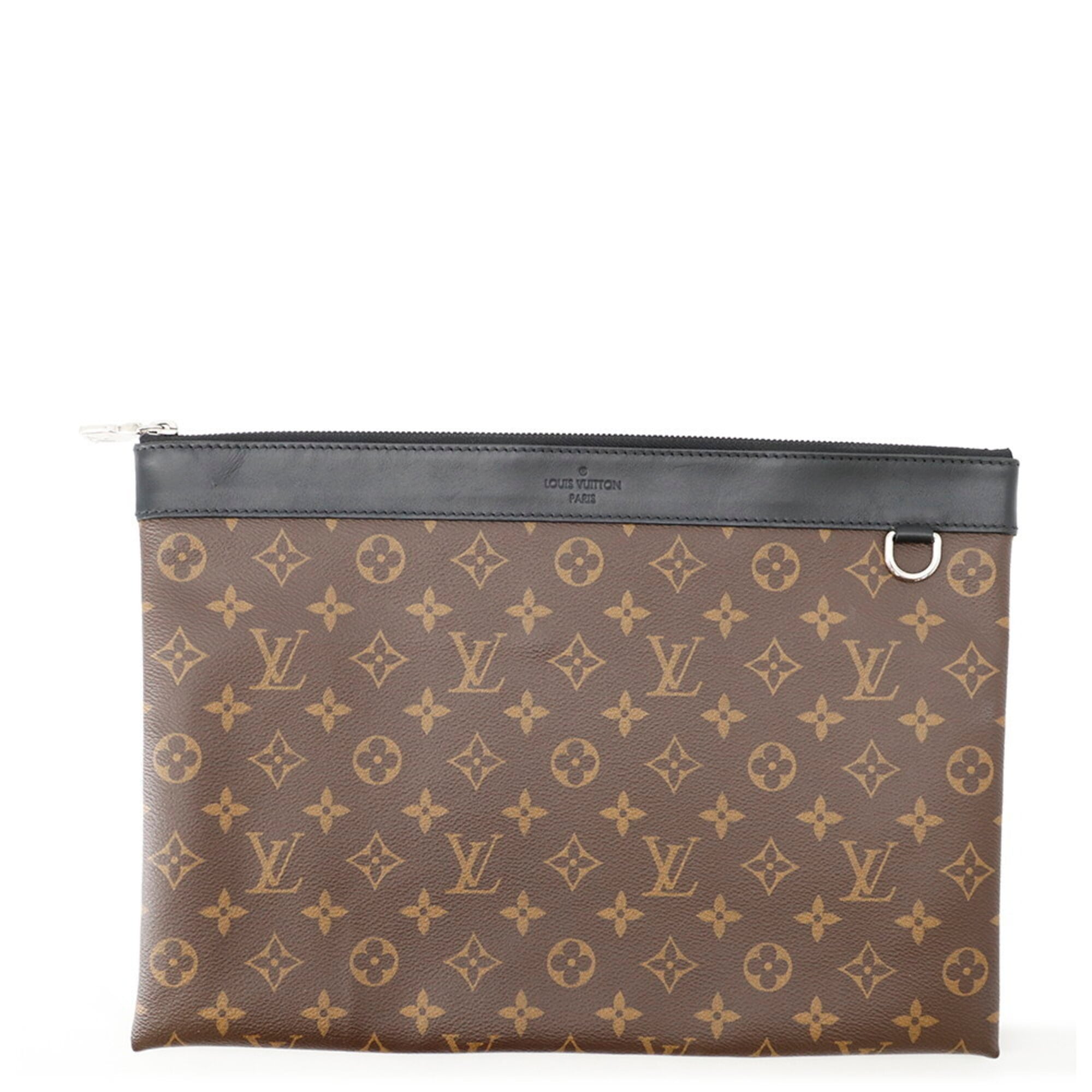 Louis Vuitton Monogram Macassar Black Noir Clutch Bag Handbag (Pre-Owned)