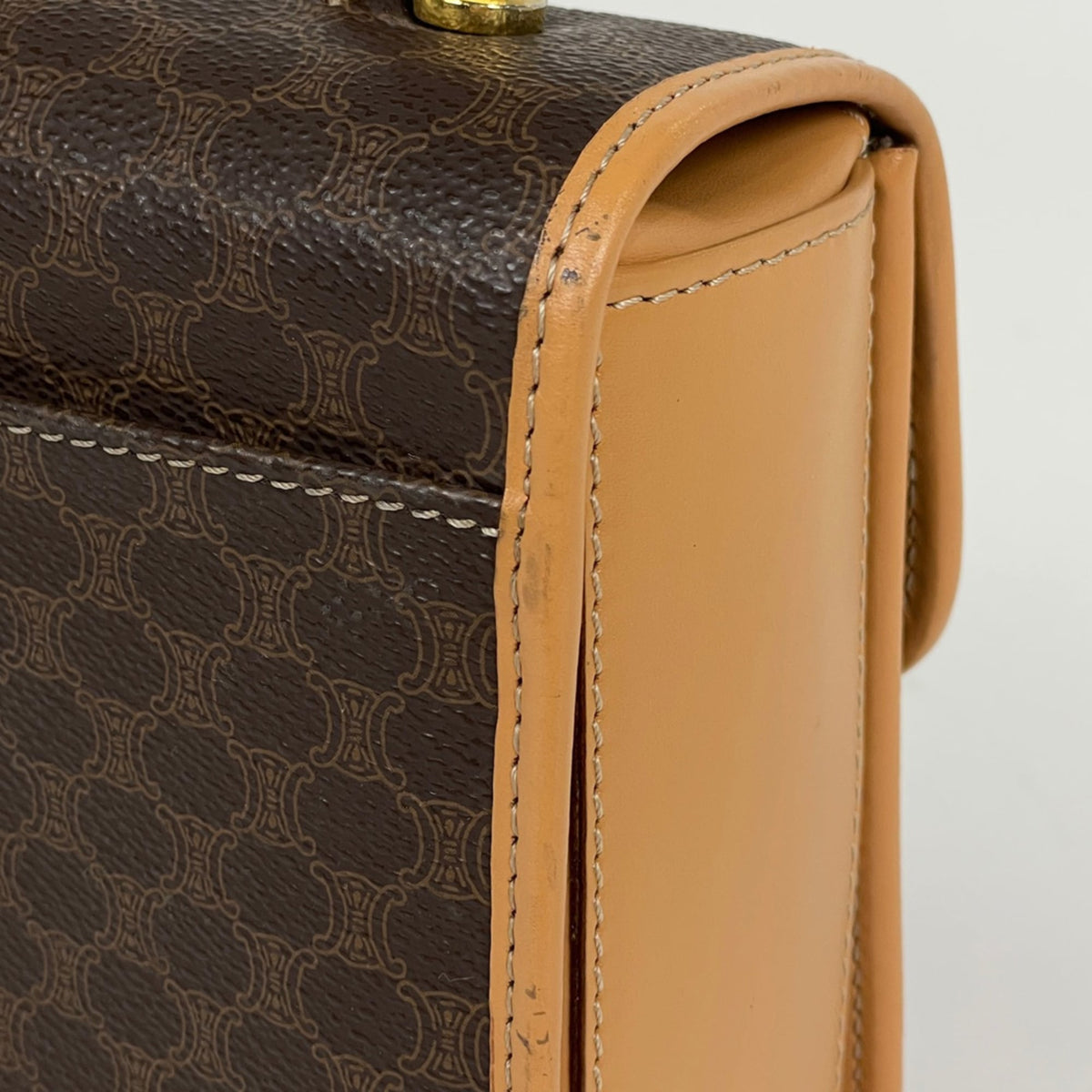 Celine Brown Coated Canvas Leather Handbag (Pre-Owned)