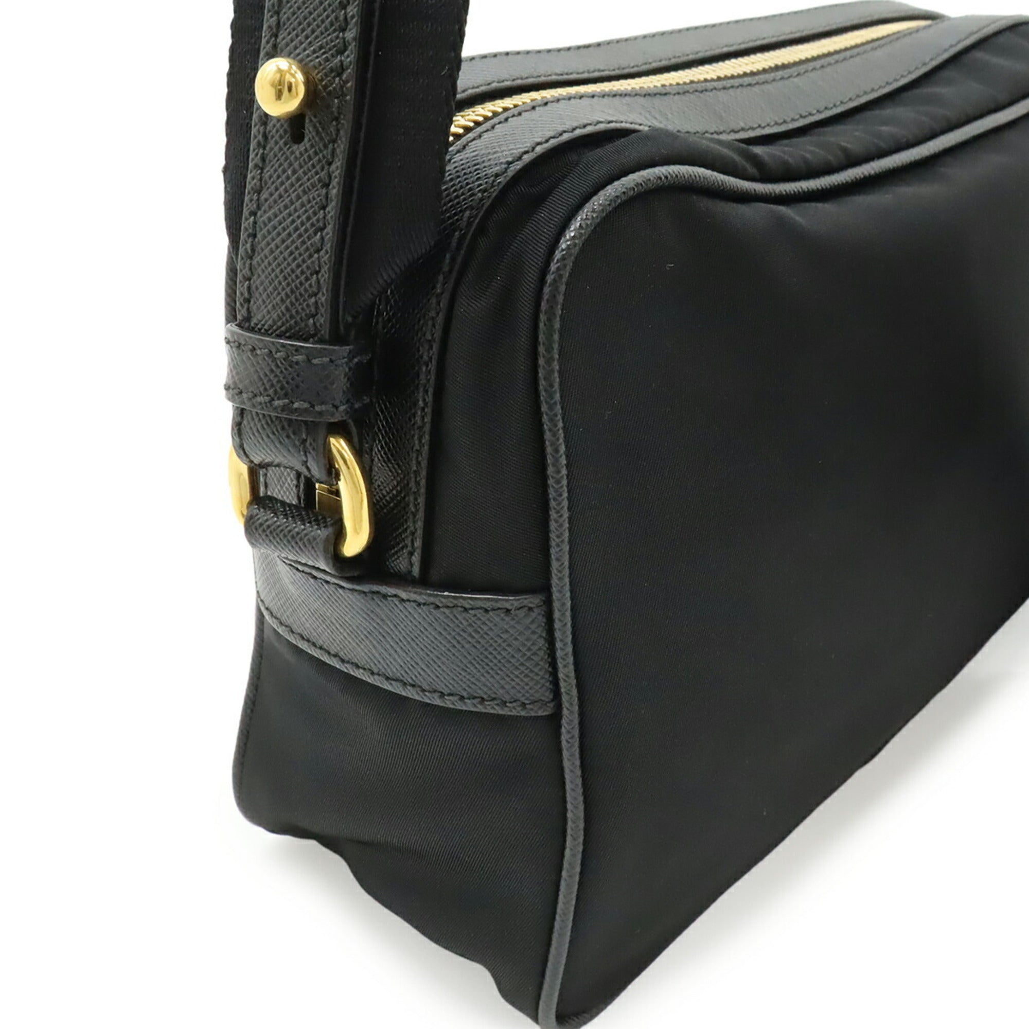Prada Black Nero Nylon Clutch Bag Handbag Pochette Pouch Shoulder Bag (Pre-Owned)