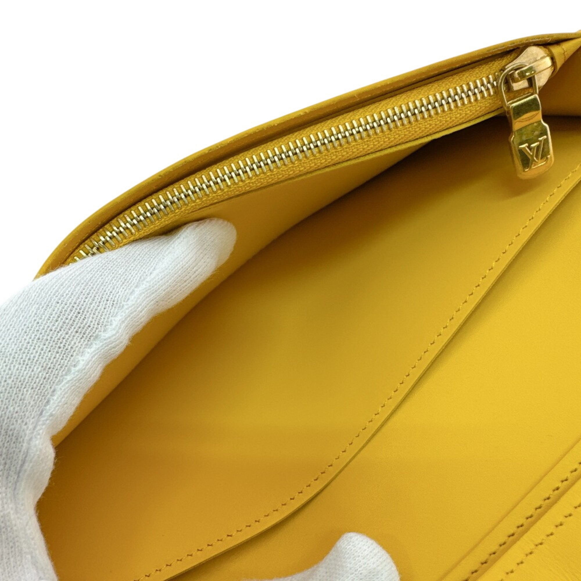 Louis Vuitton Yellow Leather Long Wallet (Bi-Fold) (Pre-Owned)
