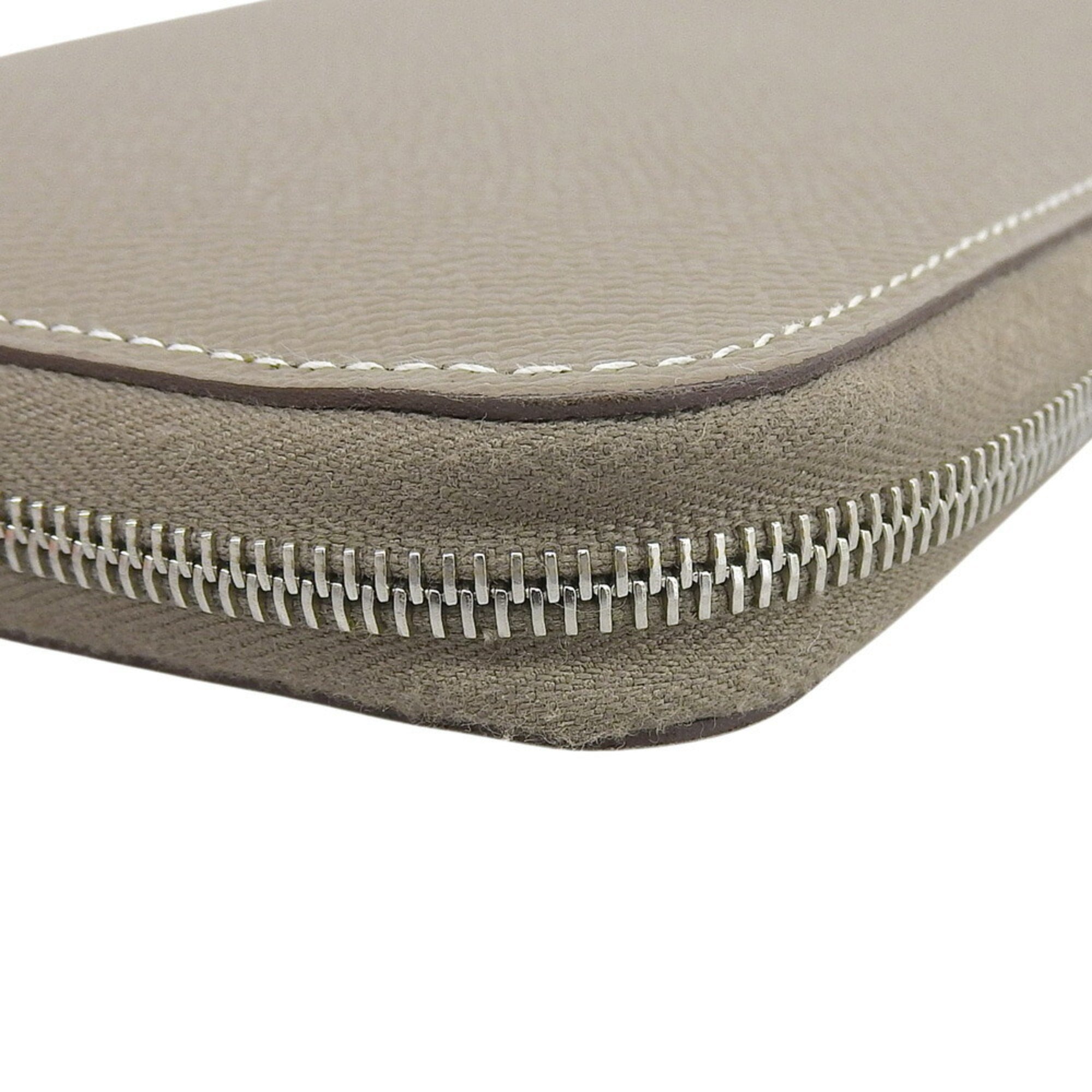 Hermes Etoupe Gray Epsom Leather Long Wallet (Bi-Fold) (Pre-Owned)