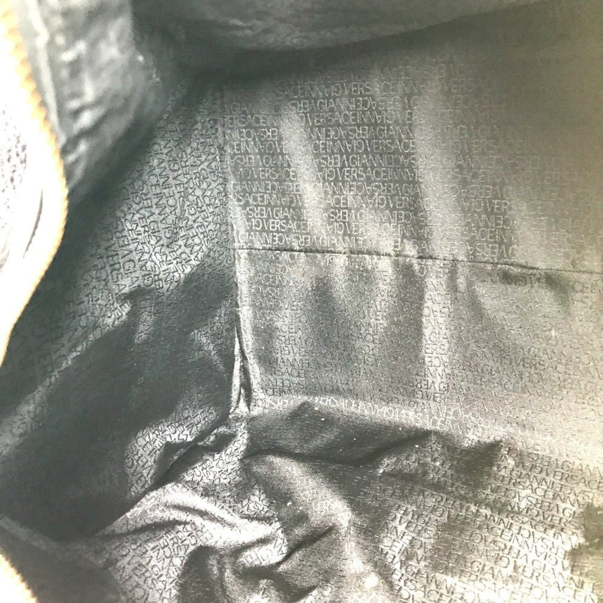 Versace Black Leather Boston Bag Handbag (Pre-Owned)