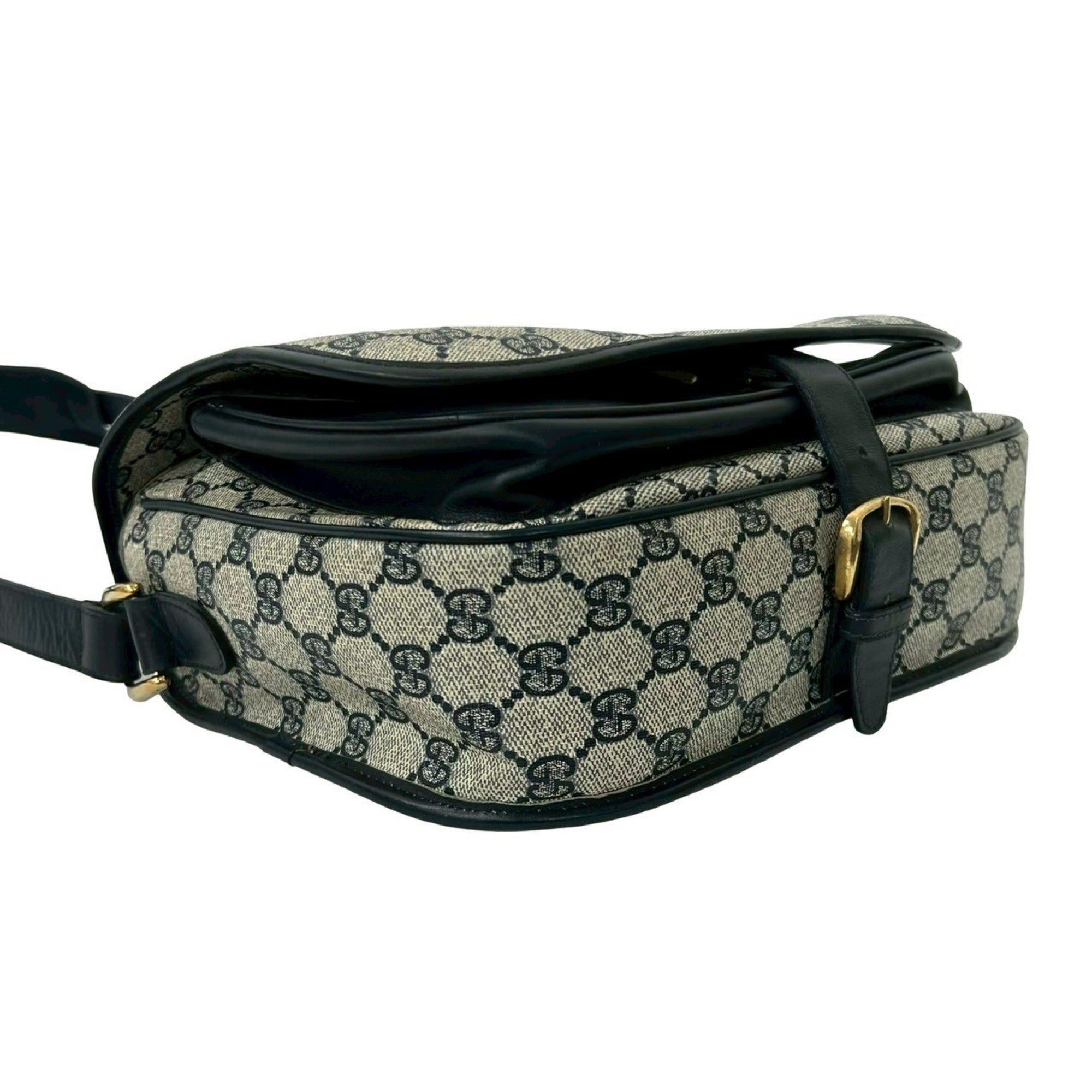Gucci Navy Red Color Pvc Leather Shoulder Bag (Pre-Owned)