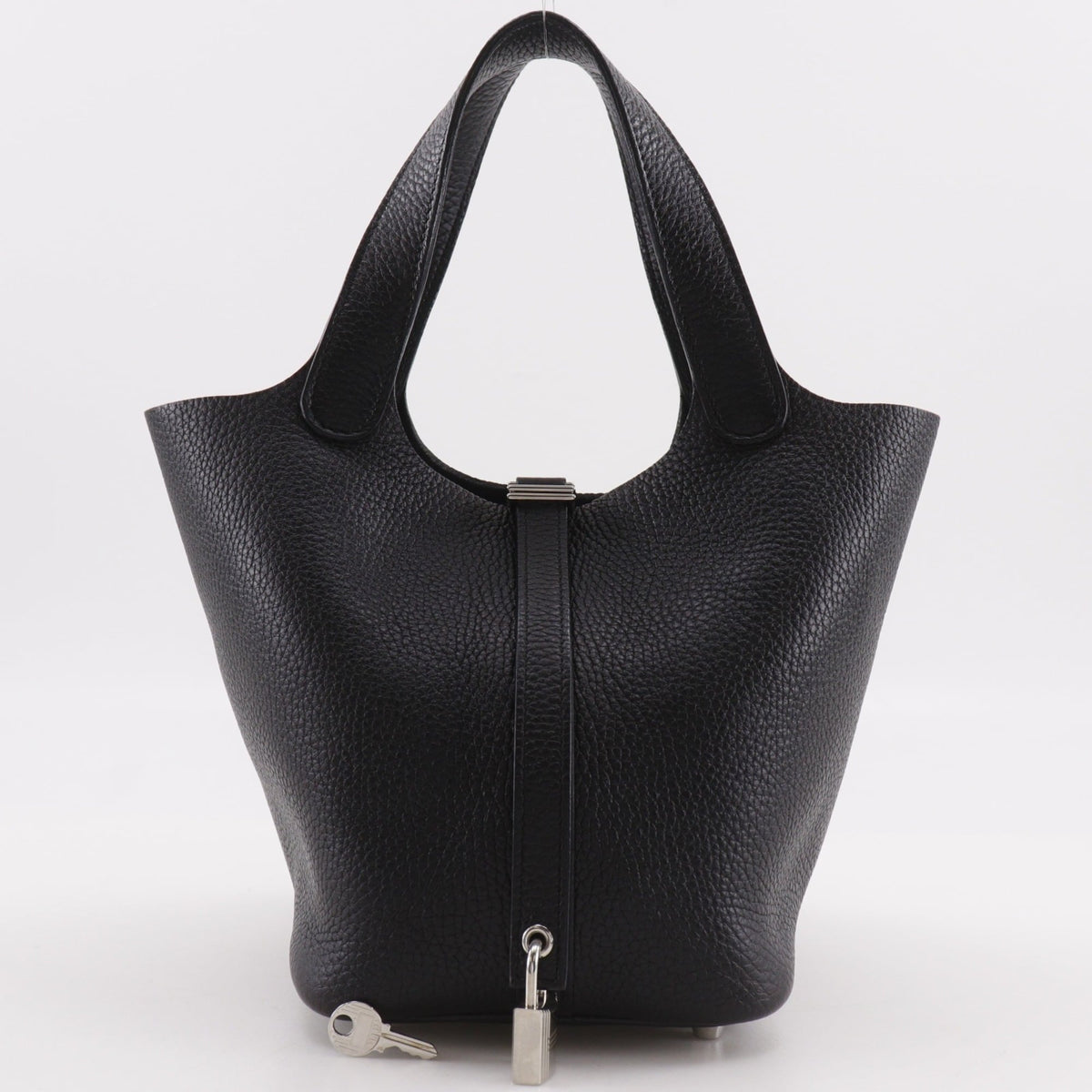 Hermes Picotin Black Taurillon Clemence Leather Handbag (Pre-Owned)