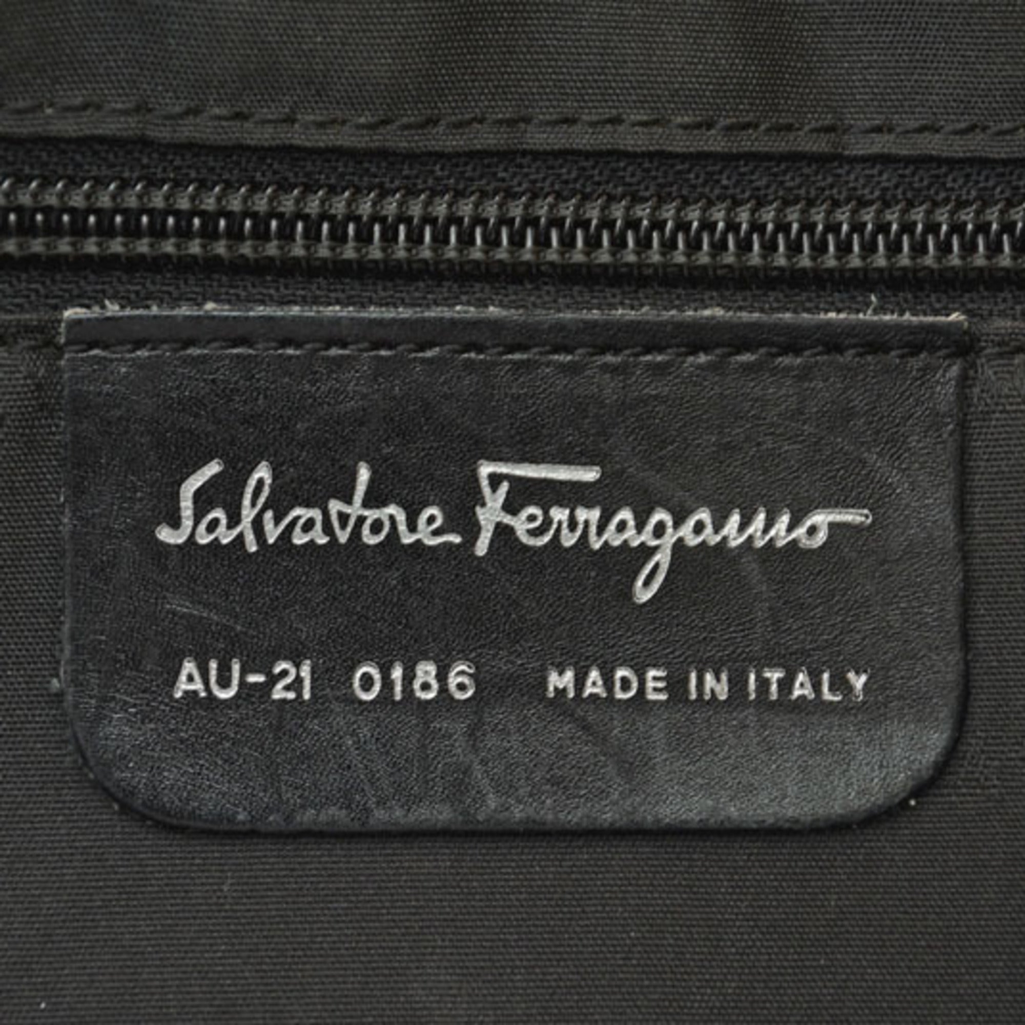 Salvatore Ferragamo Black Nylon Shoulder Bag Tote Bag (Pre-Owned)