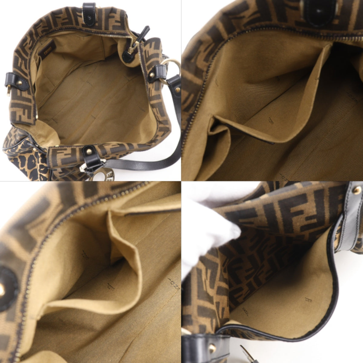 Fendi Zucca Brown Nylon Canvas Tote Bag (Pre-Owned)