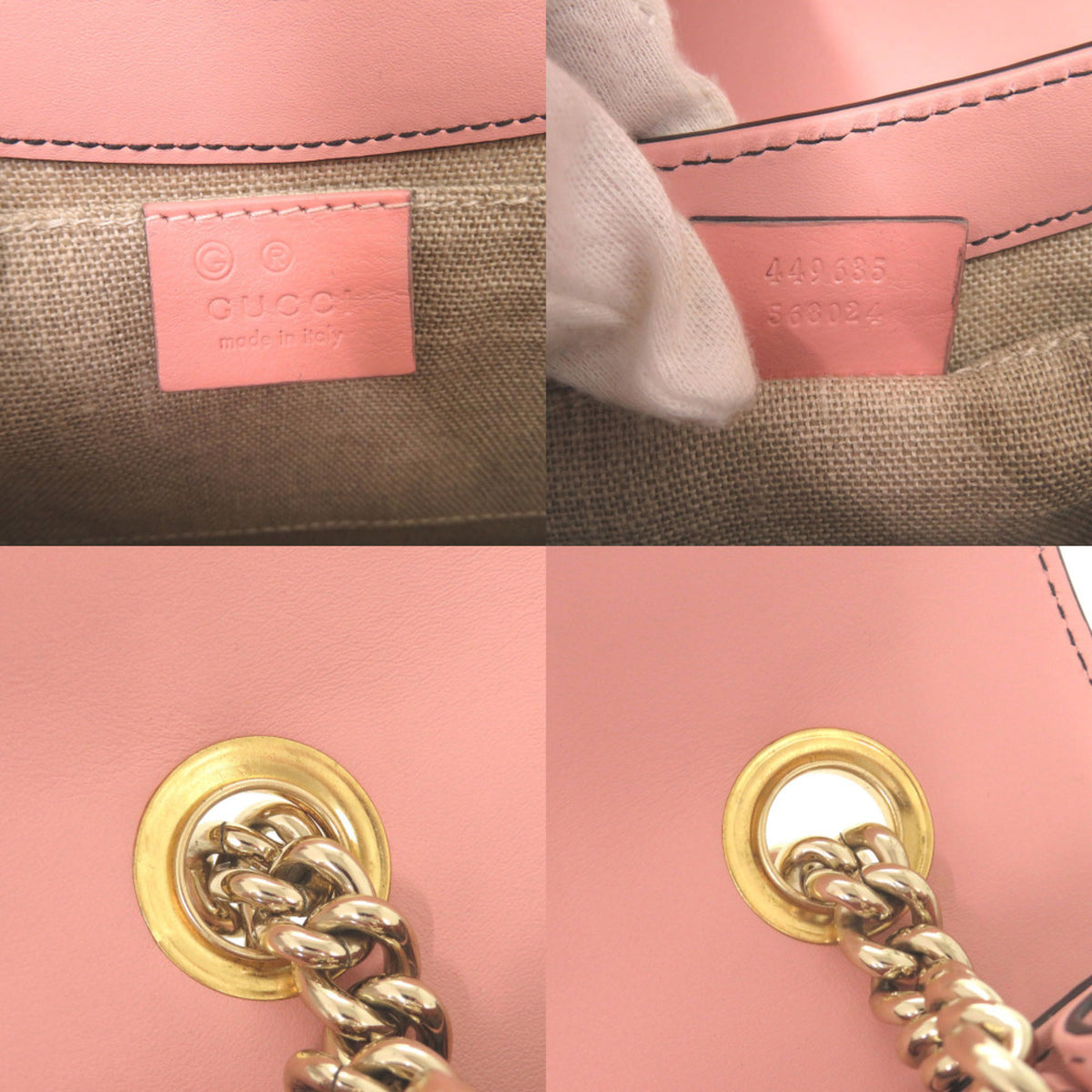 Gucci Pink Leather Shoulder Bag (Pre-Owned)