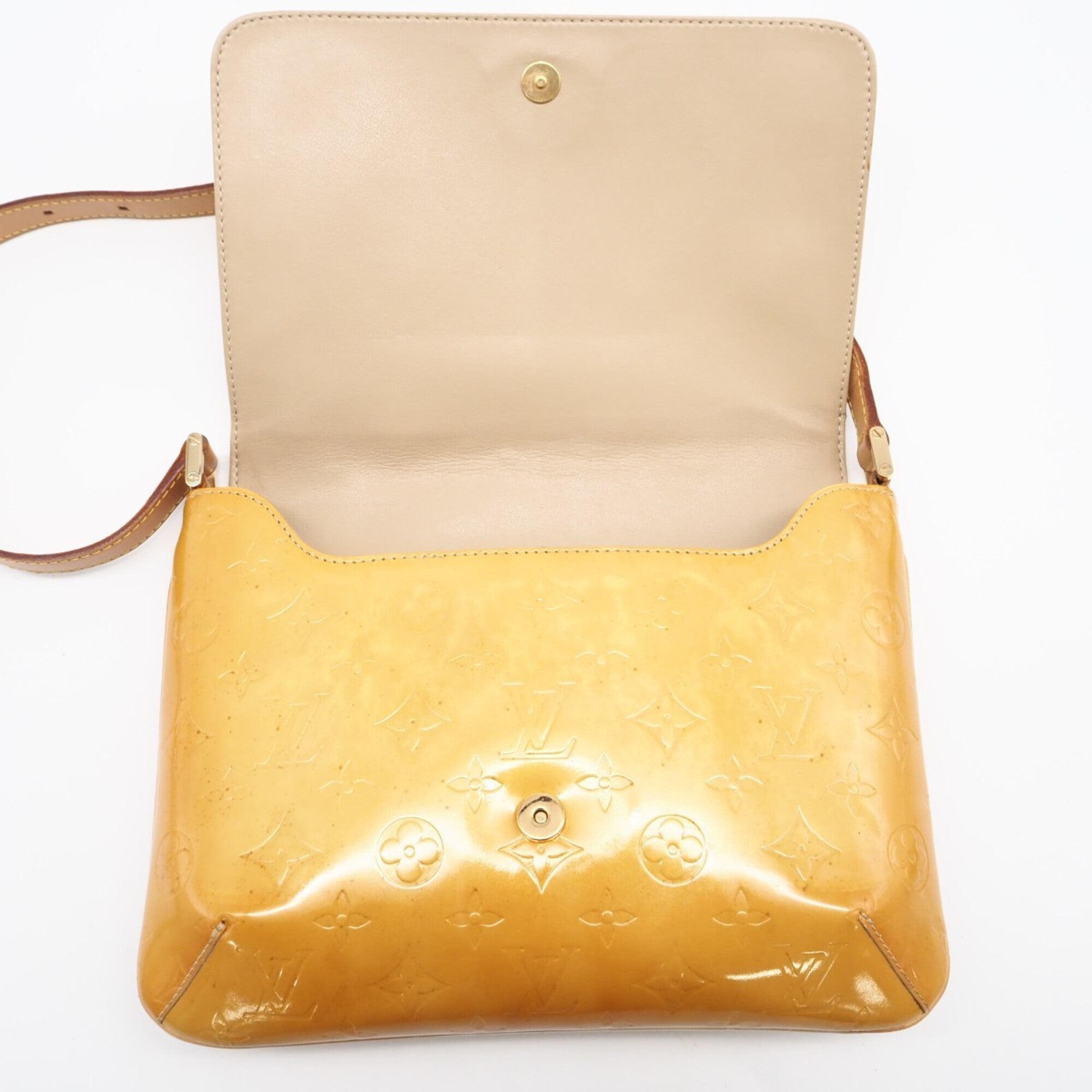 Louis Vuitton Monogram Vernis Yellow Leather Shoulder Bag (Pre-Owned)