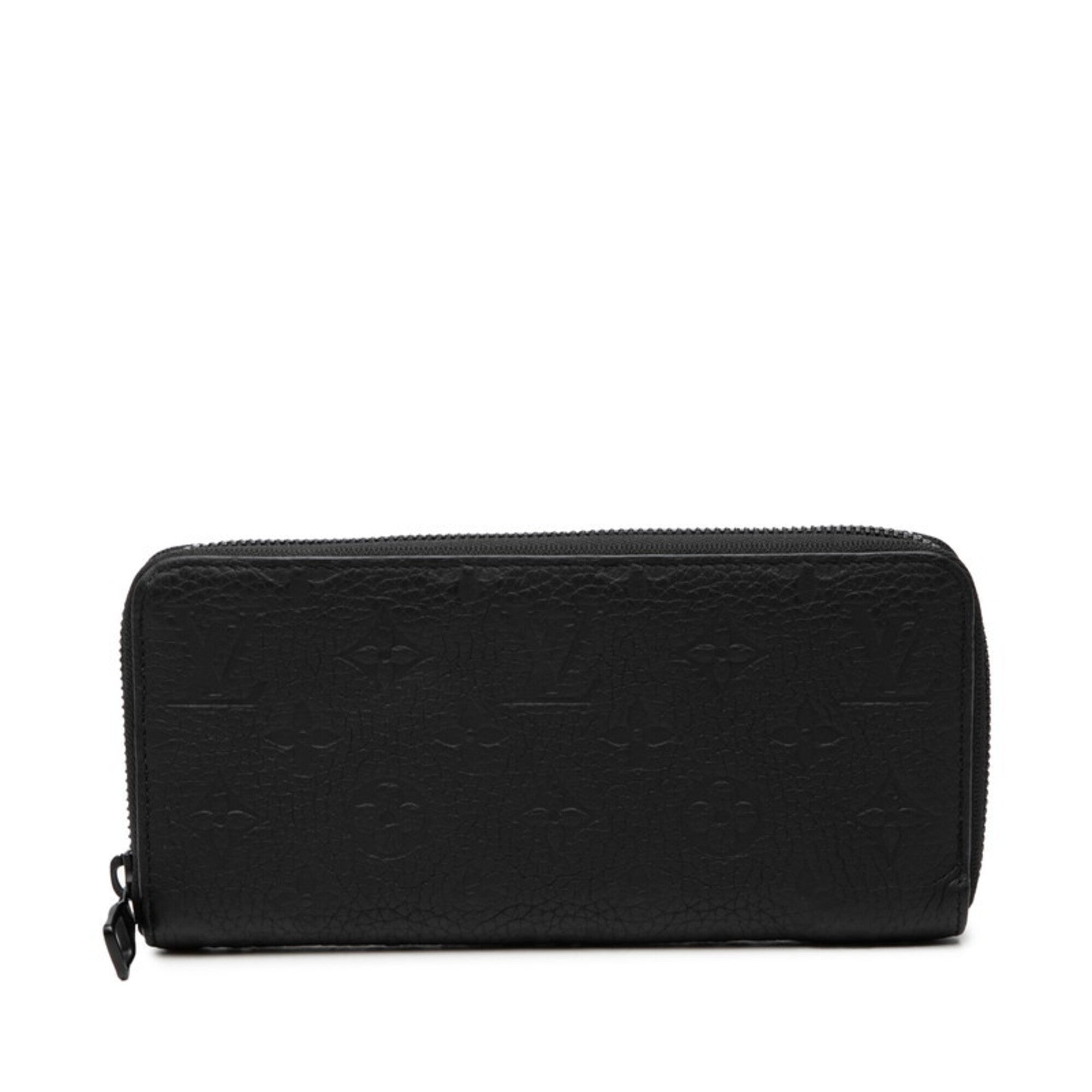 Louis Vuitton Black Leather Long Wallet (Bi-Fold) (Pre-Owned)