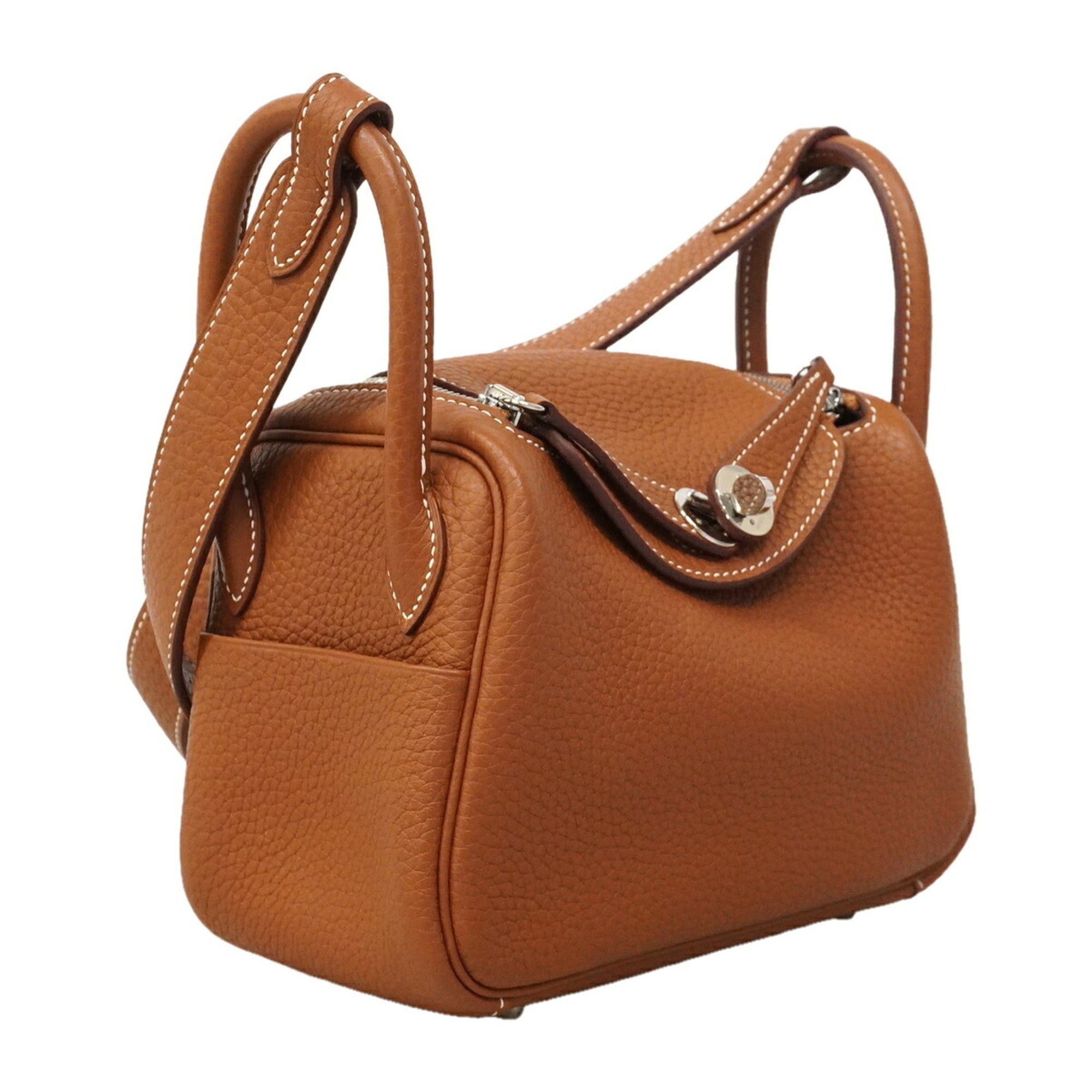 Hermes Gold Taurillon Clemence Leather Handbag (Pre-Owned)