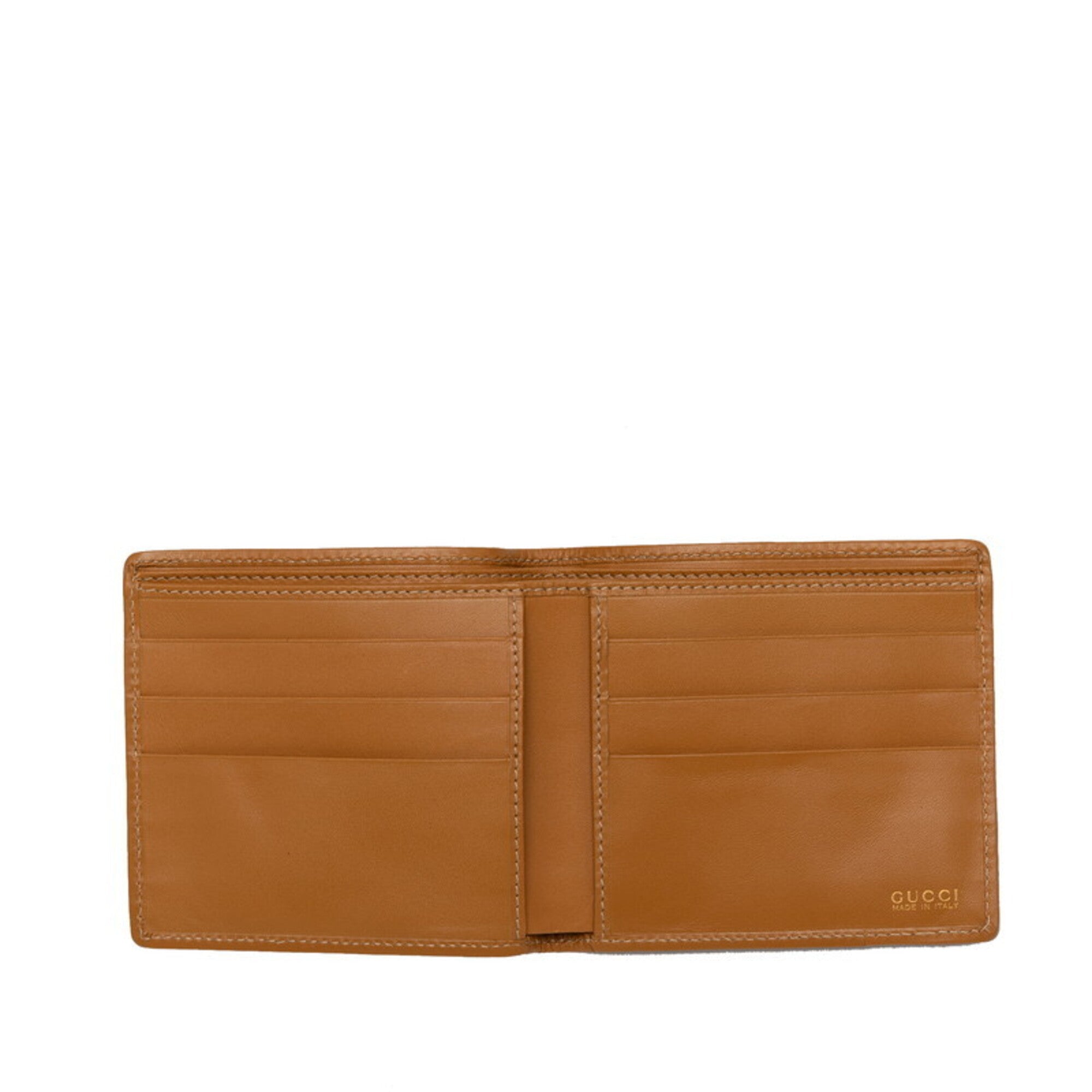 Gucci Beige Brown Gg Canvas Leather Wallet (Bi-Fold) (Pre-Owned)