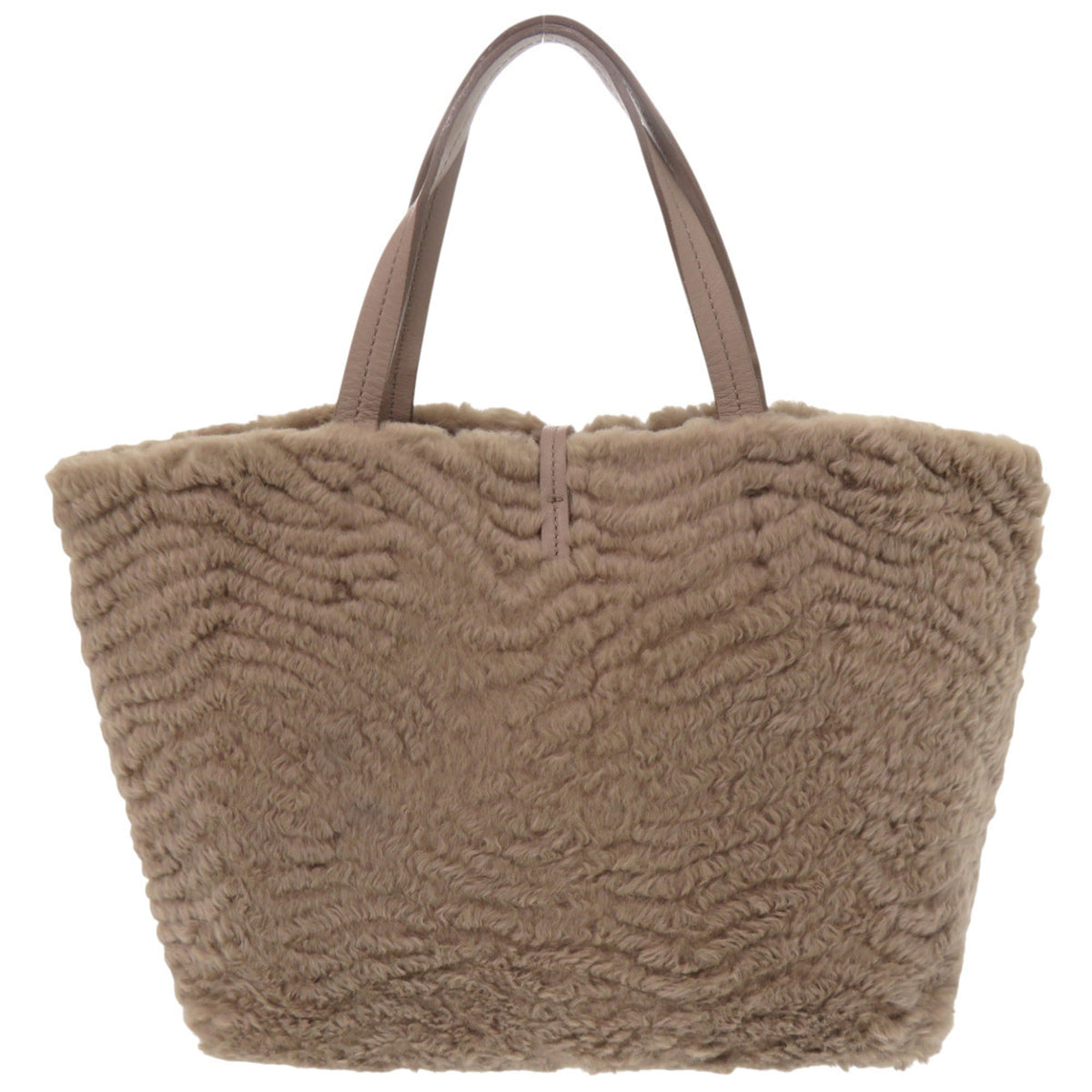 Salvatore Ferragamo Brown Leather Fur Tote Bag (Pre-Owned)
