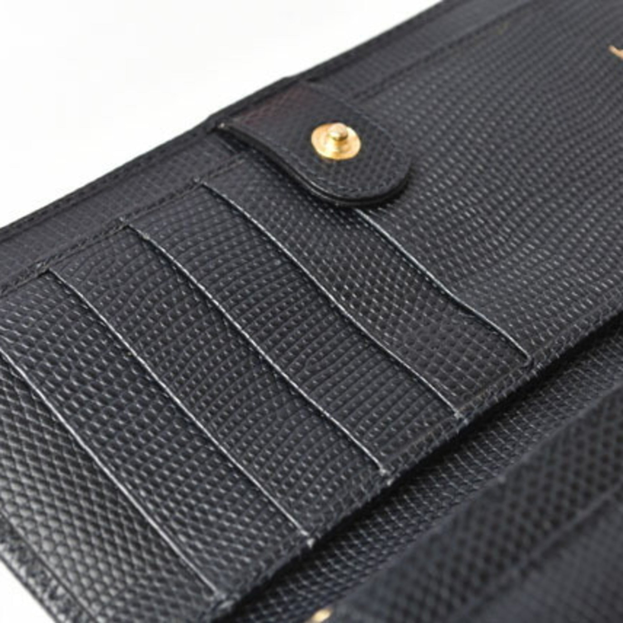 Salvatore Ferragamo Dark Navy Leather Long Wallet (Bi-Fold) (Pre-Owned)