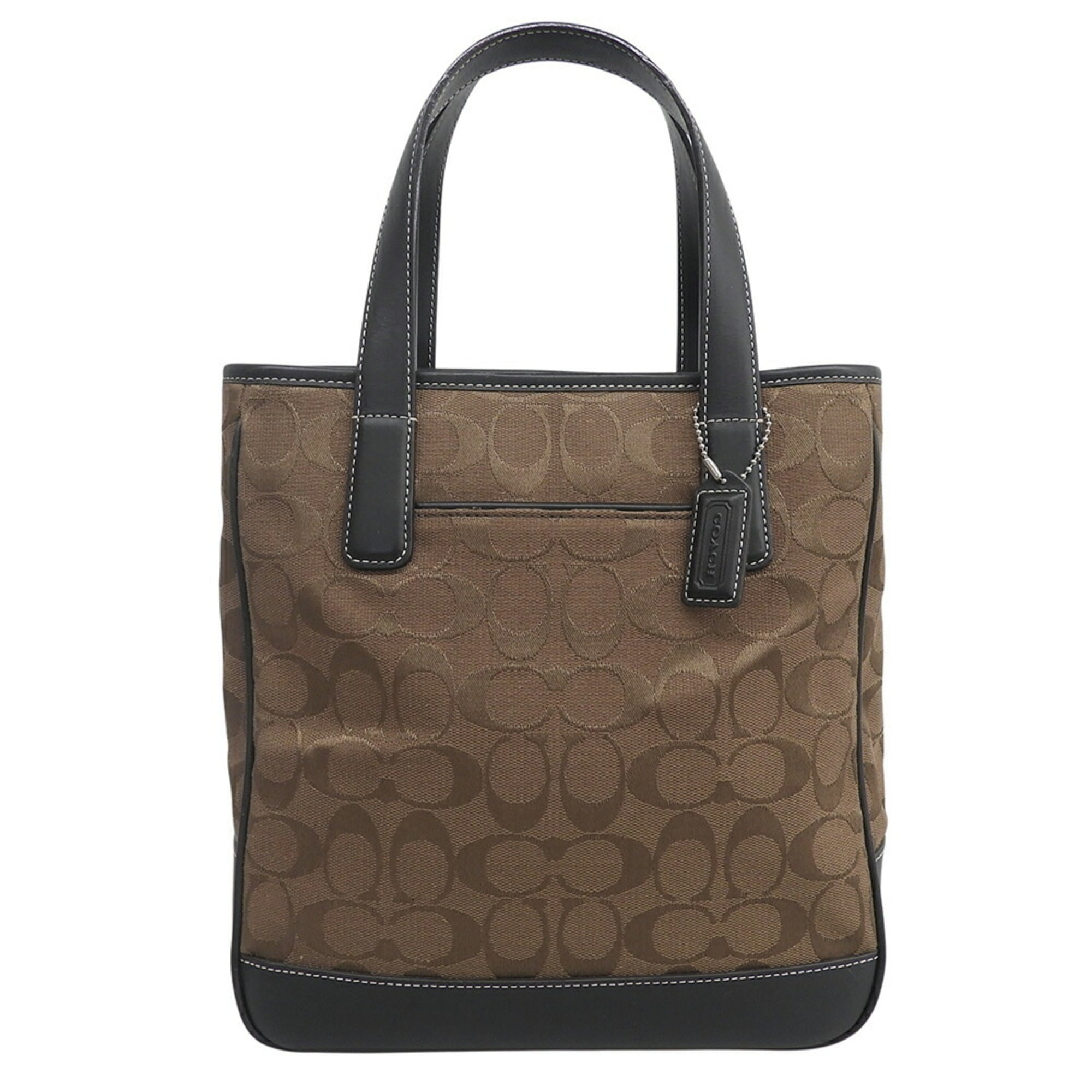 Coach Brown Canvas Leather Handbag (Pre-Owned)