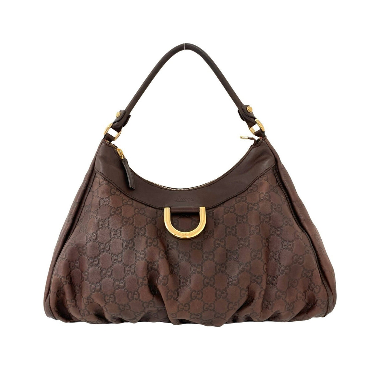 Gucci Brown Leather Shoulder Bag Tote Bag (Pre-Owned)