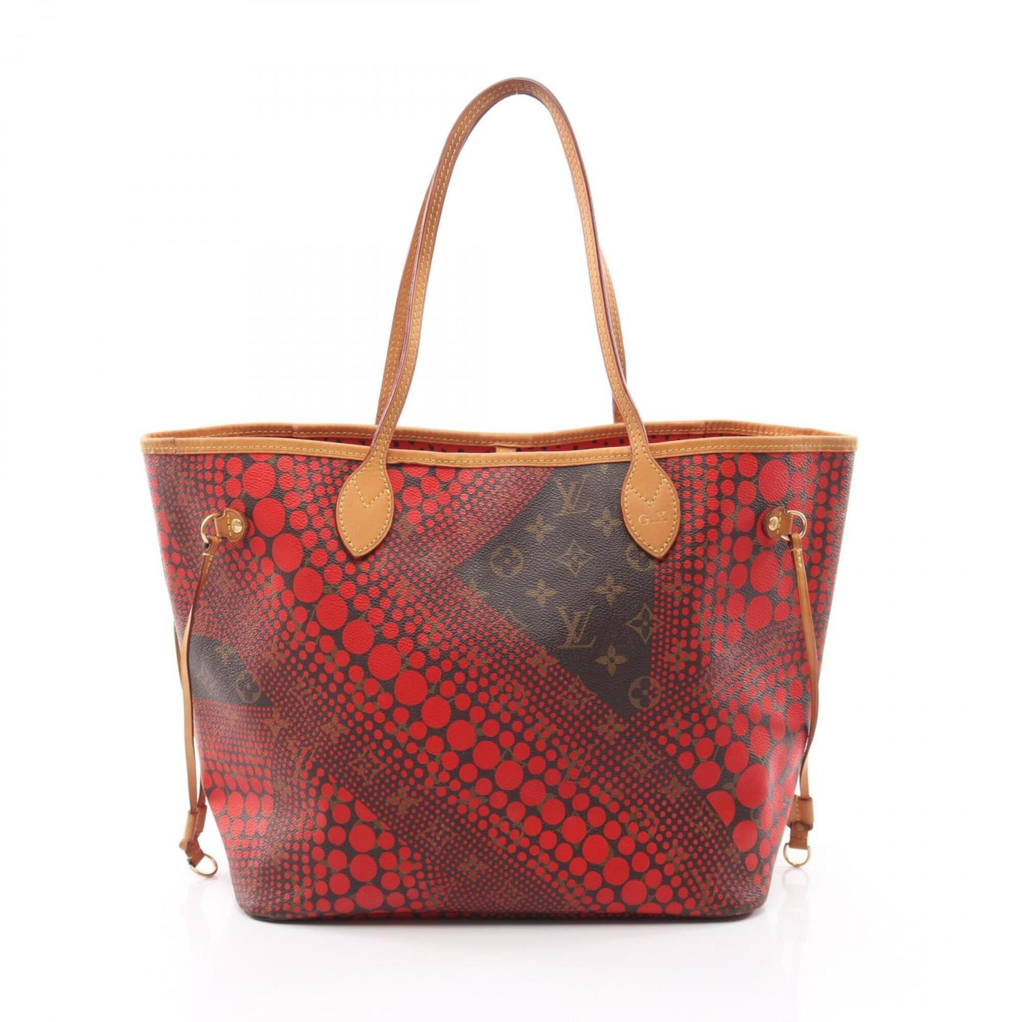 Louis Vuitton Brown Red Color Coated Canvas Leather Handbag Tote Bag (Pre-Owned)