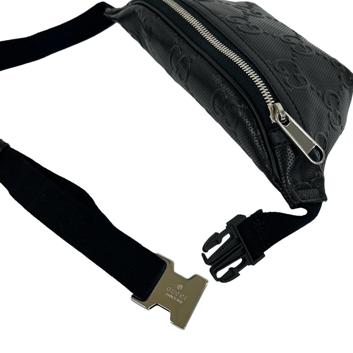 Gucci Black Leather Pouch Shoulder Bag Sling Bag (Pre-Owned)