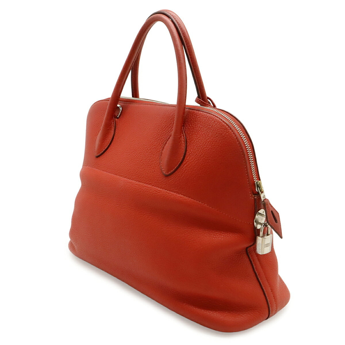 Hermes Red Color Taurillon Clemence Leather Handbag Tote Bag (Pre-Owned)