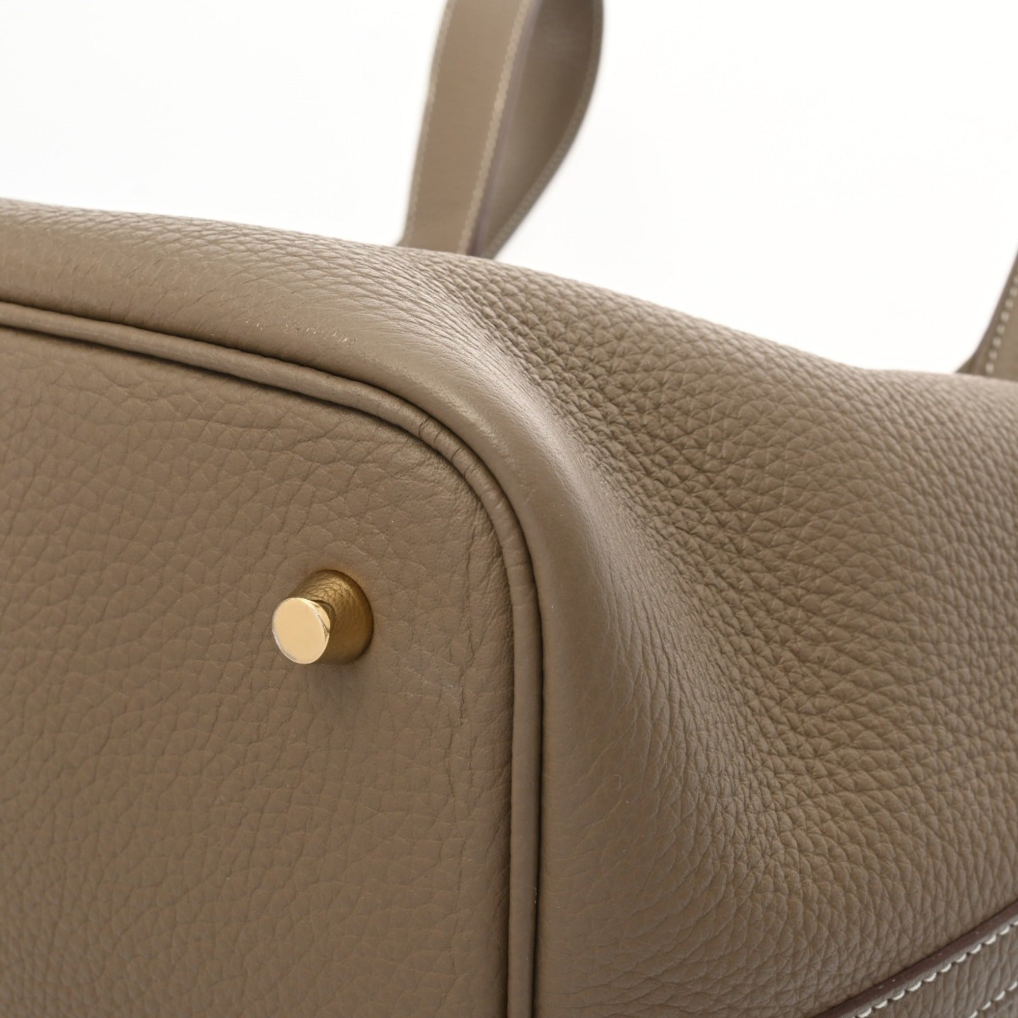Hermes Etoupe Gray Taurillon Clemence Leather Handbag (Pre-Owned)