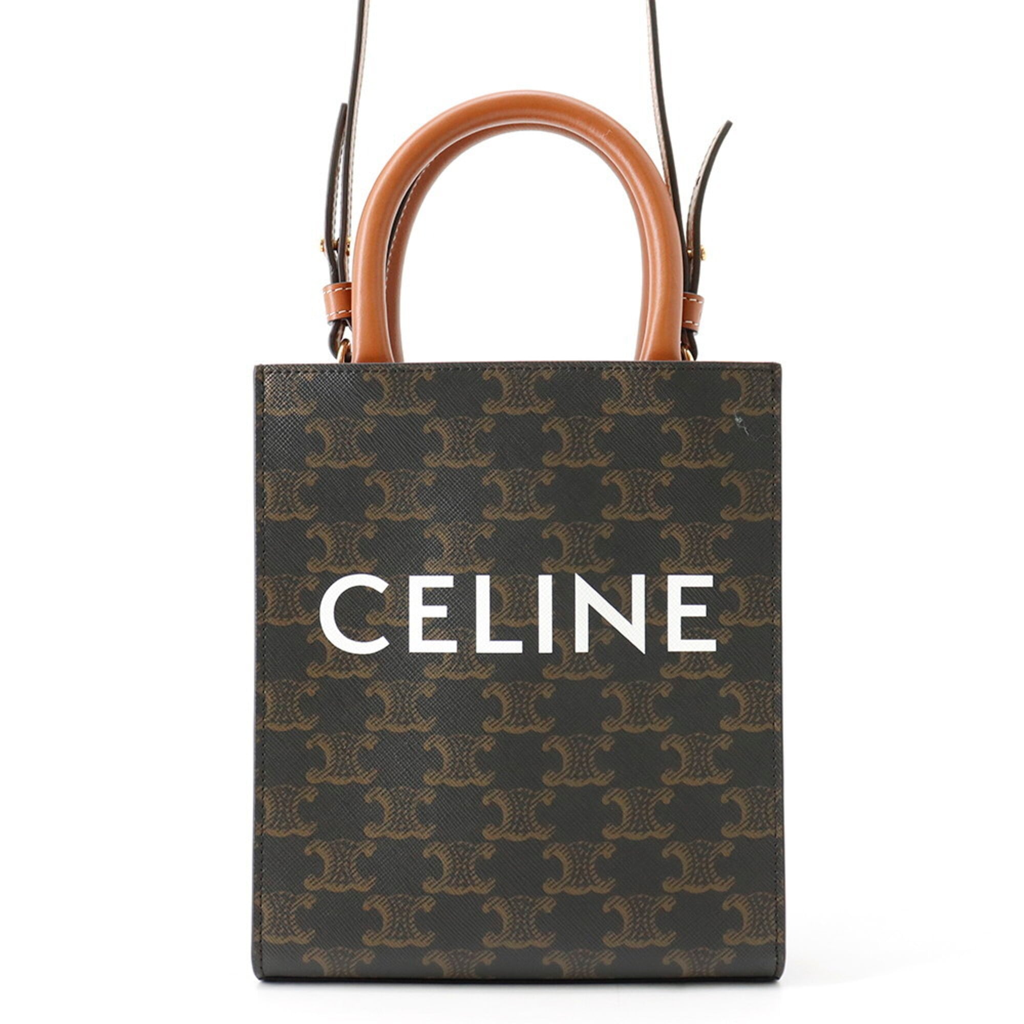 Celine Gold Pvc Leather Handbag Shoulder Bag (Pre-Owned)