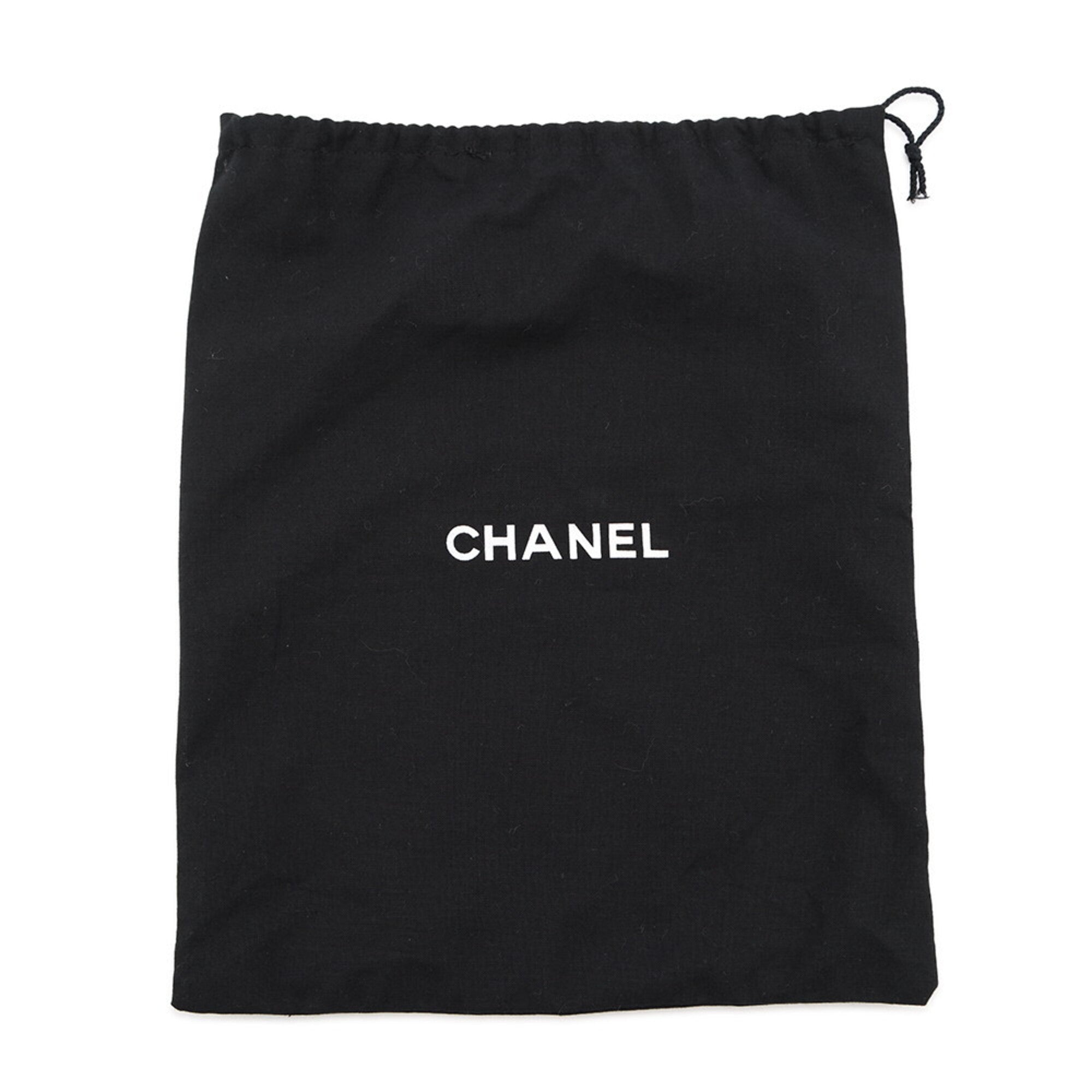 Chanel Black Leather Handbag Pochette Shoulder Bag (Pre-Owned)