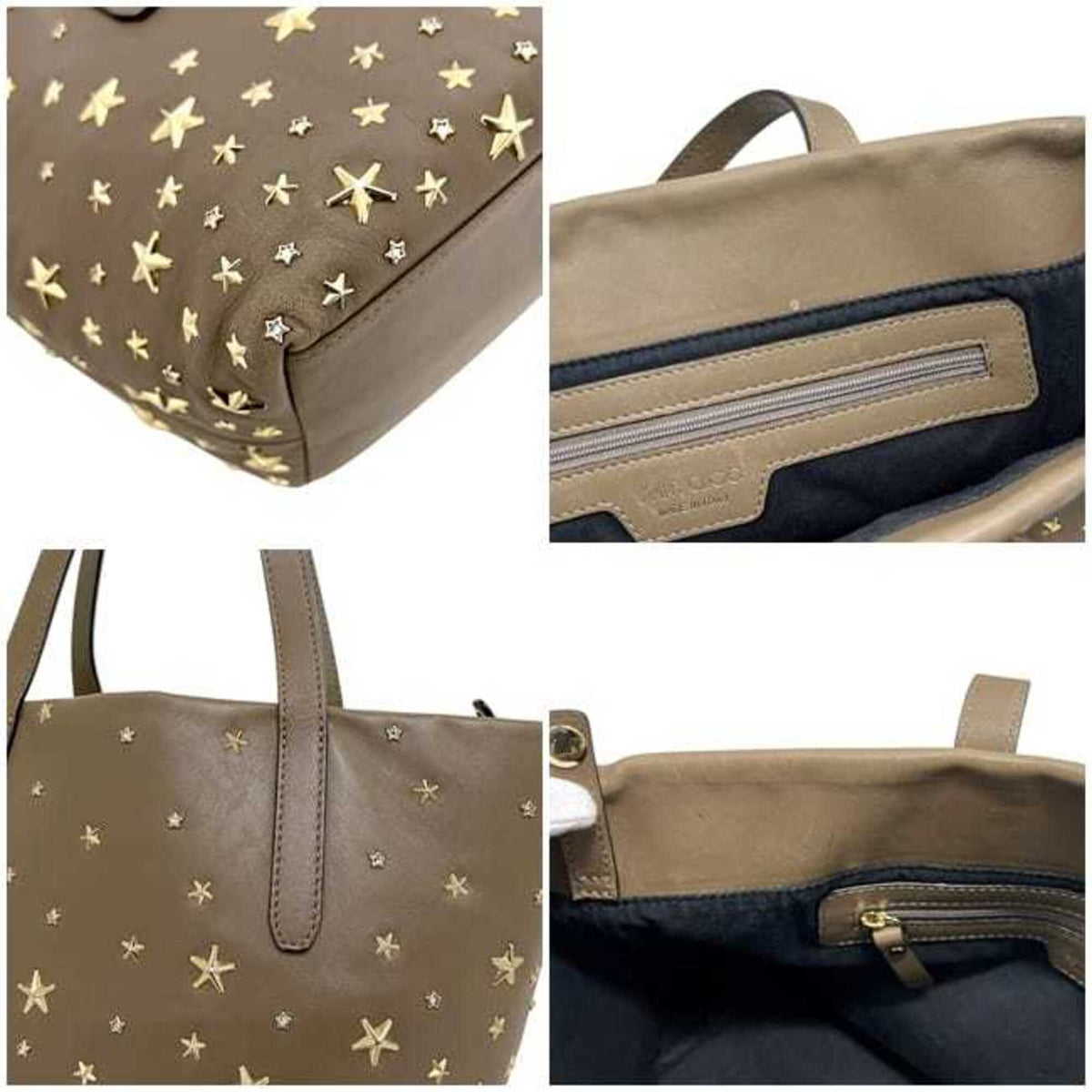 Jimmy Choo Beige Leather Tote Bag (Pre-Owned)