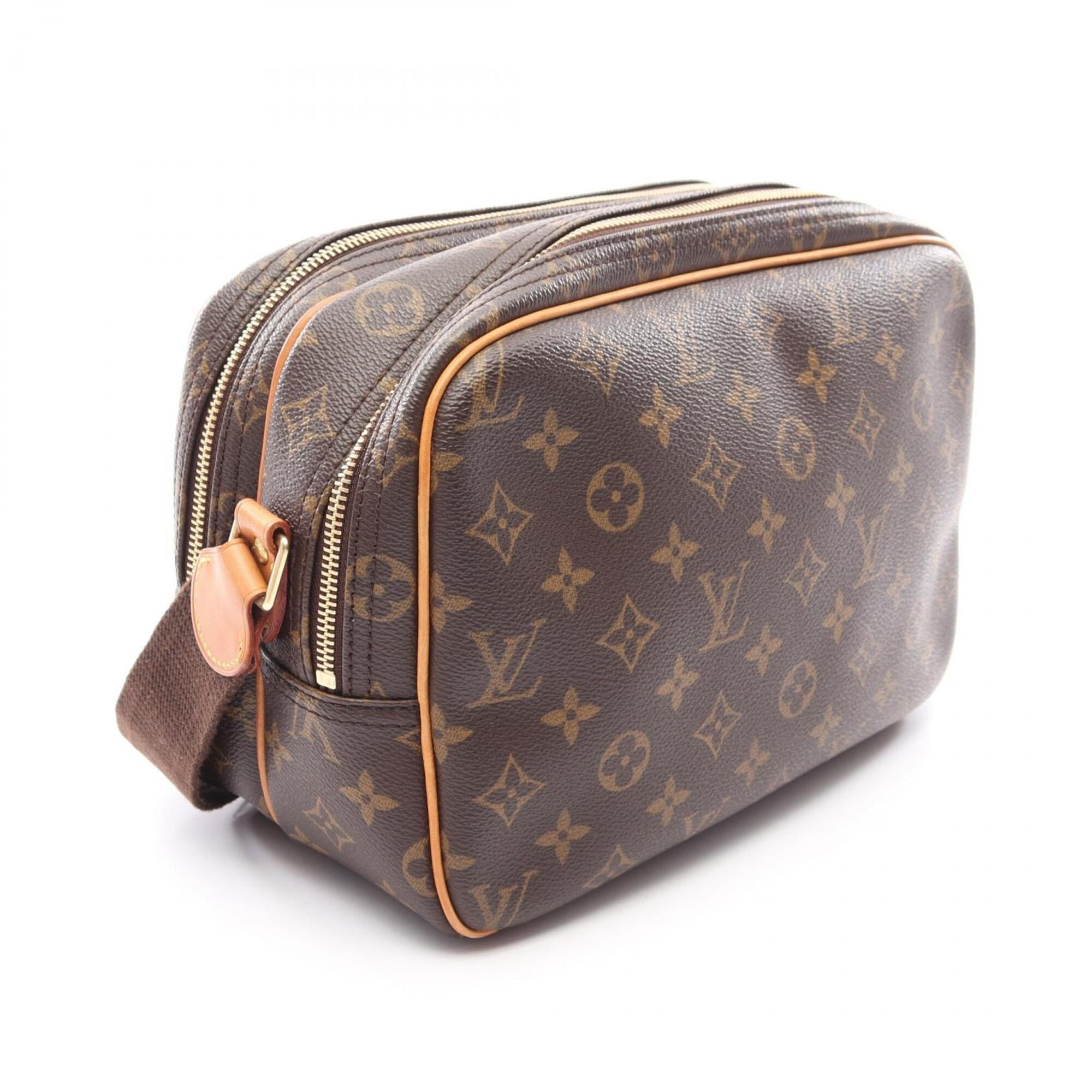 Louis Vuitton Monogram Brown Coated Canvas Leather Handbag Shoulder Bag (Pre-Owned)