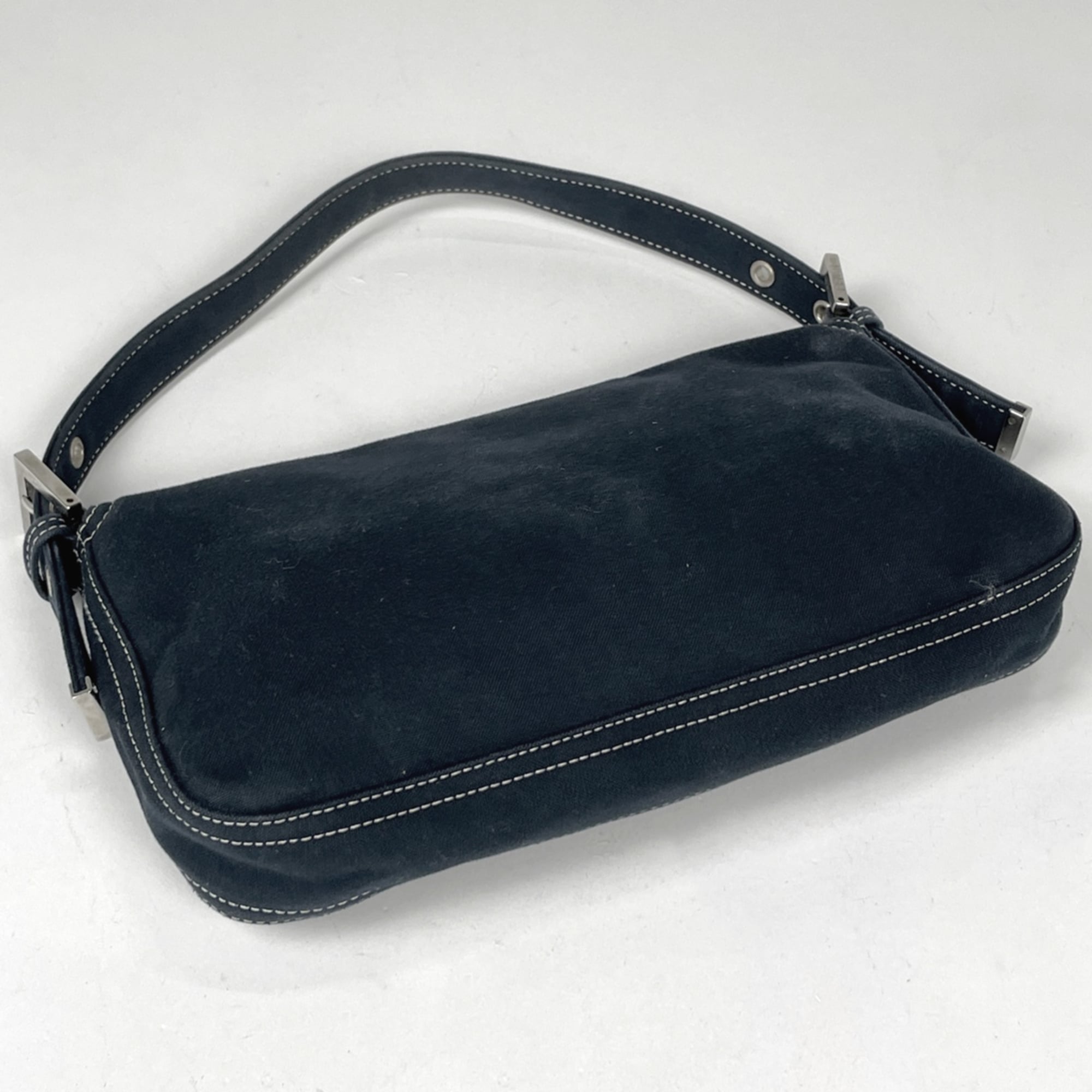 Fendi Navy Canvas Shoulder Bag (Pre-Owned)